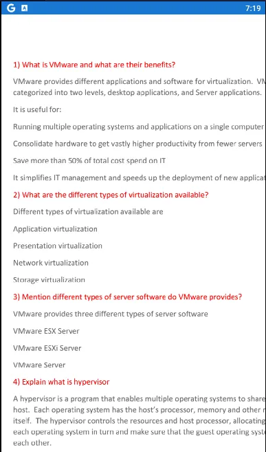 VMware interview Questions | Indus Appstore | Screenshot