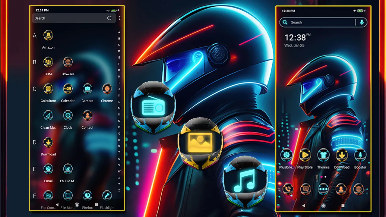 Neon Bike Rider Theme | Indus Appstore | Screenshot