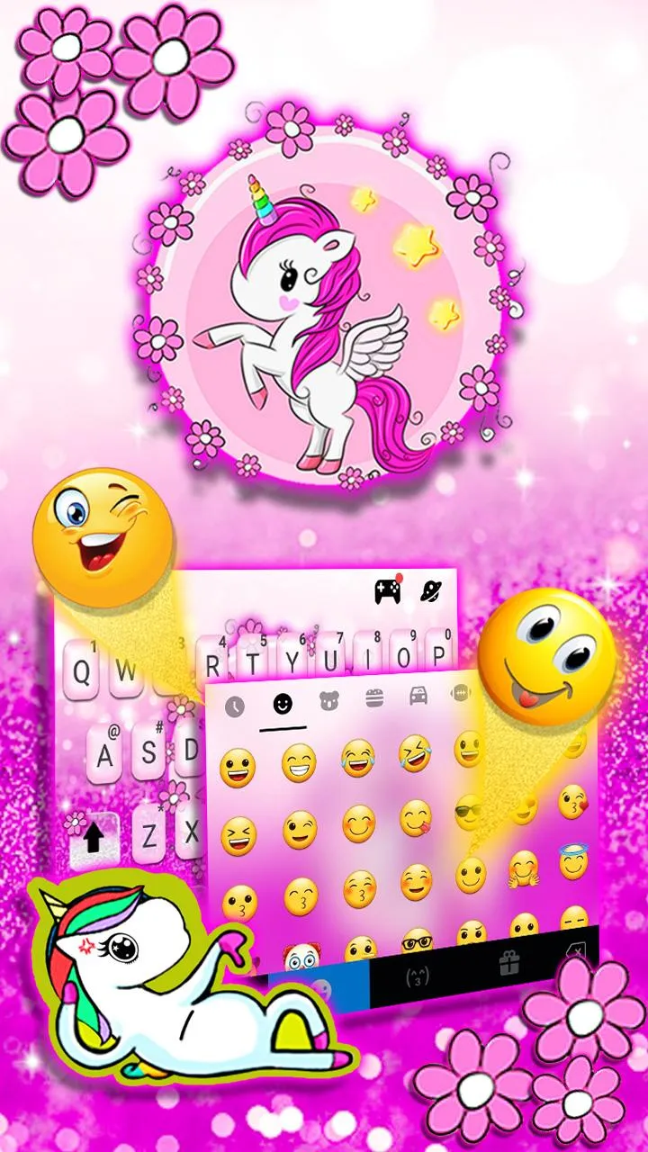 Glitter Purple Unicorn Keyboar | Indus Appstore | Screenshot