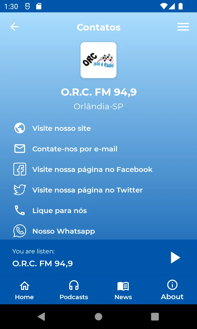 O.R.C - Orlândia Rádio Clube | Indus Appstore | Screenshot