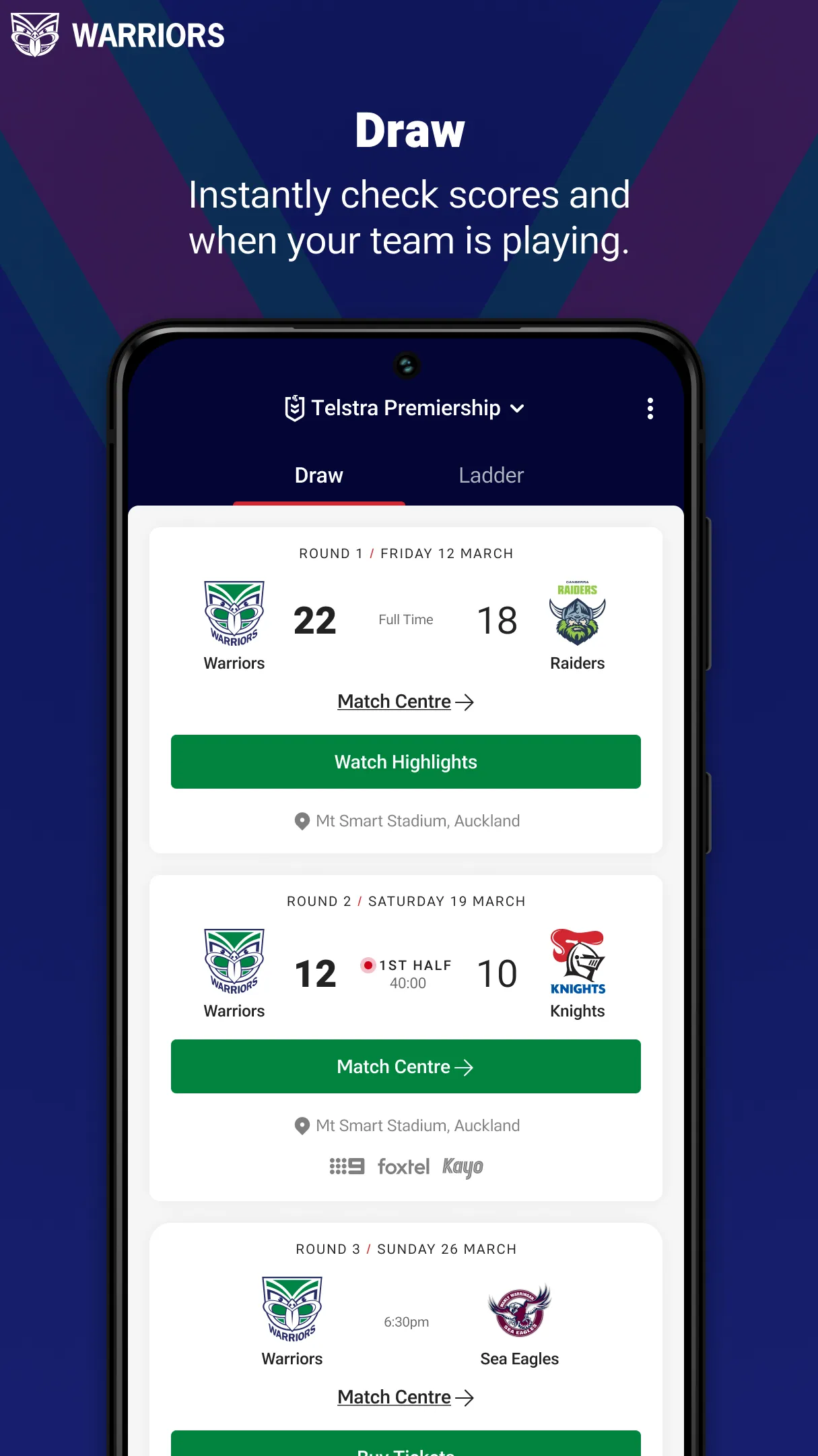 New Zealand Warriors | Indus Appstore | Screenshot