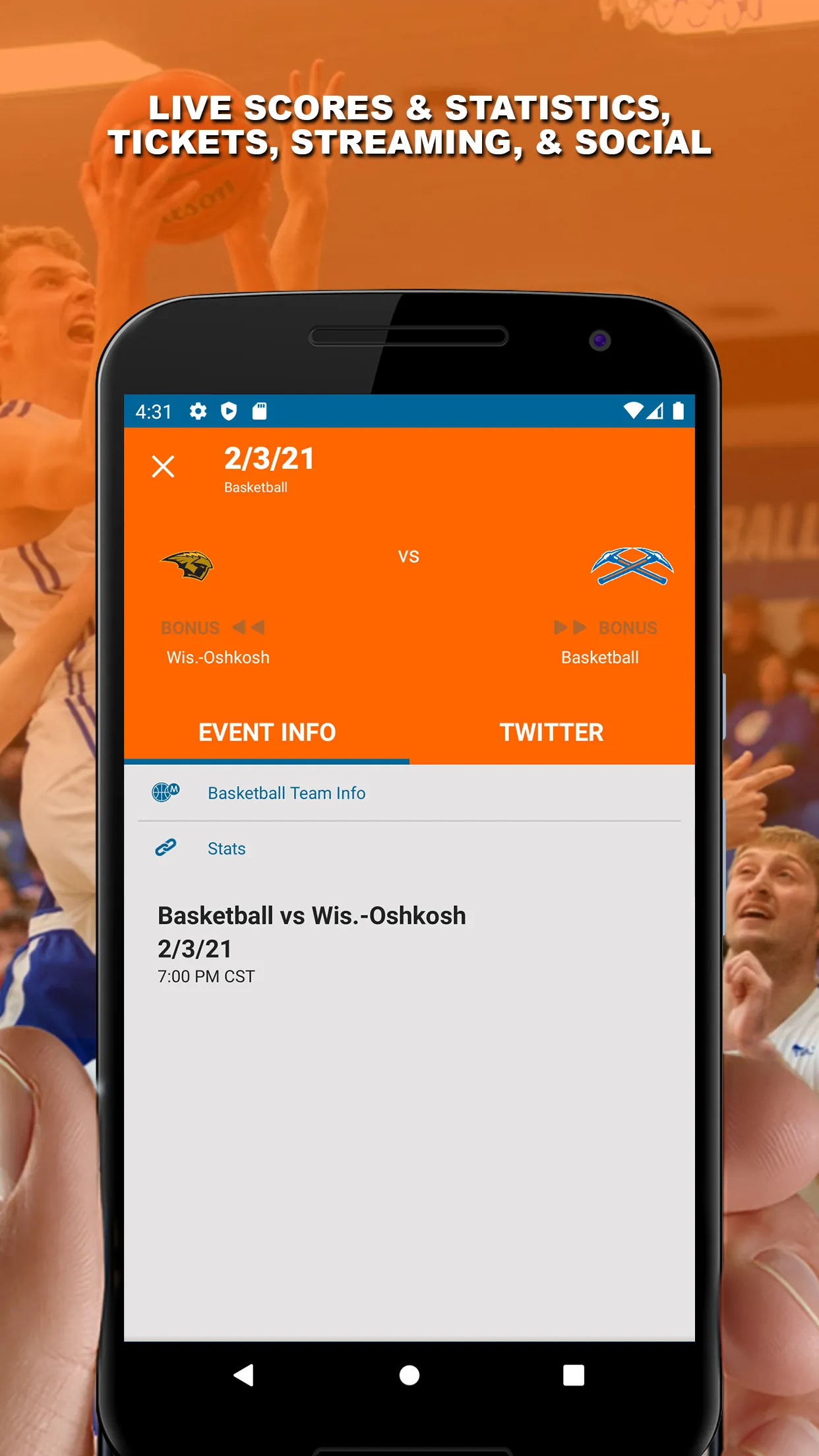 Pioneer Athletics Gameday | Indus Appstore | Screenshot