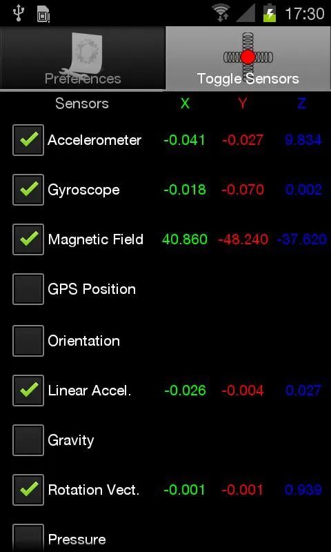 Sensorstream IMU+GPS | Indus Appstore | Screenshot