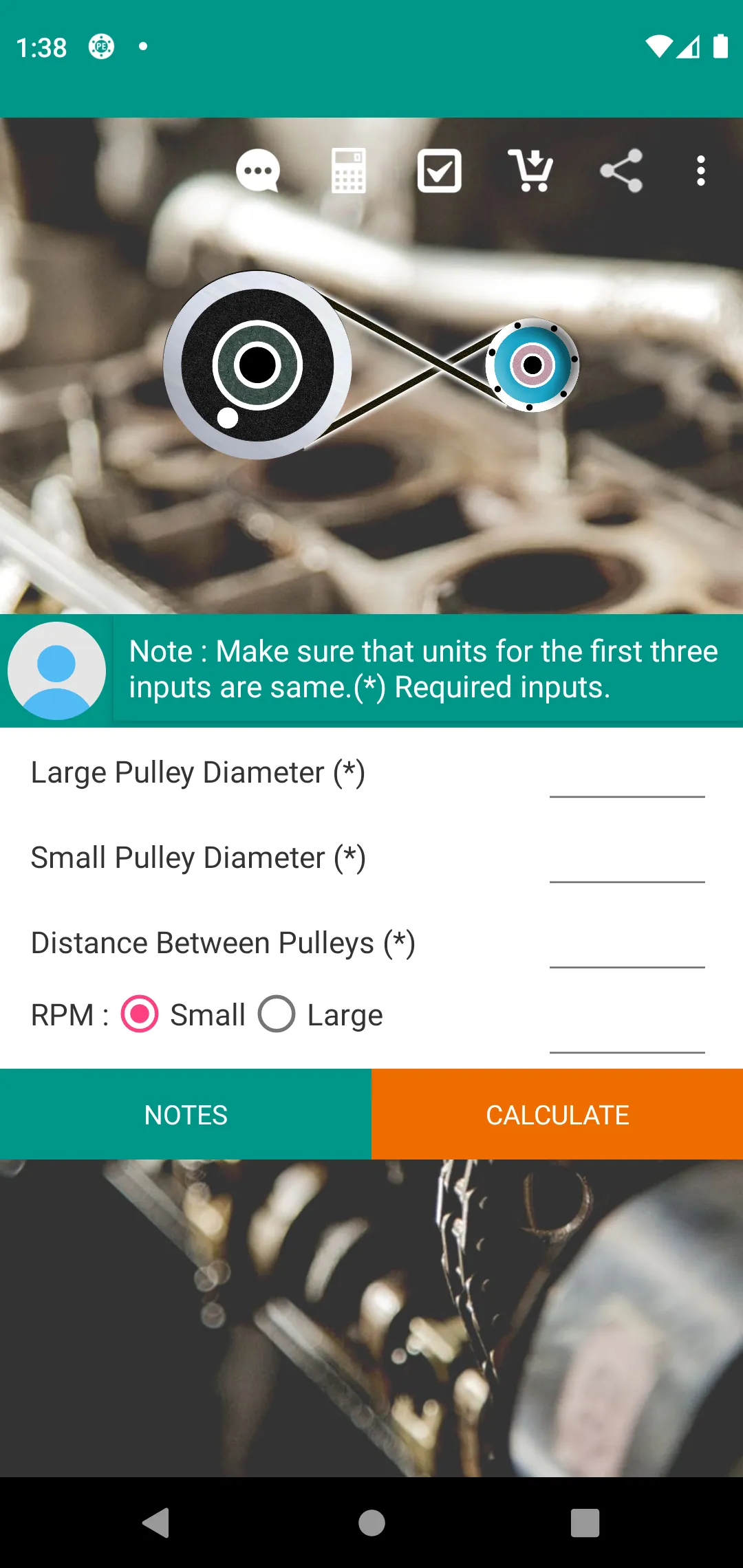 Pulley Calculator | Indus Appstore | Screenshot