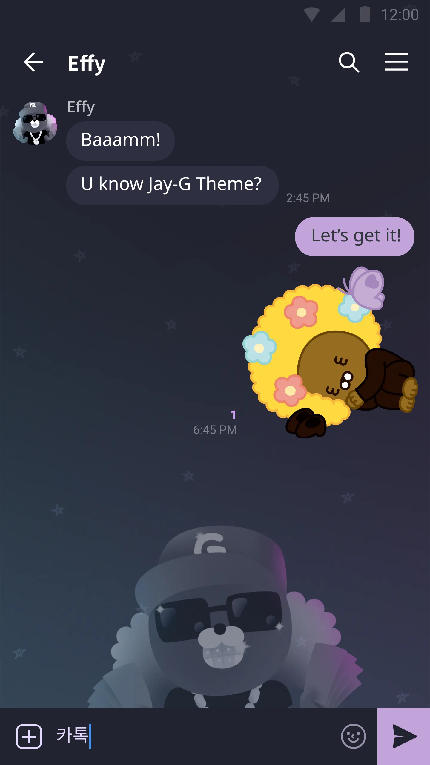 Jay-G - KakaoTalk Theme | Indus Appstore | Screenshot