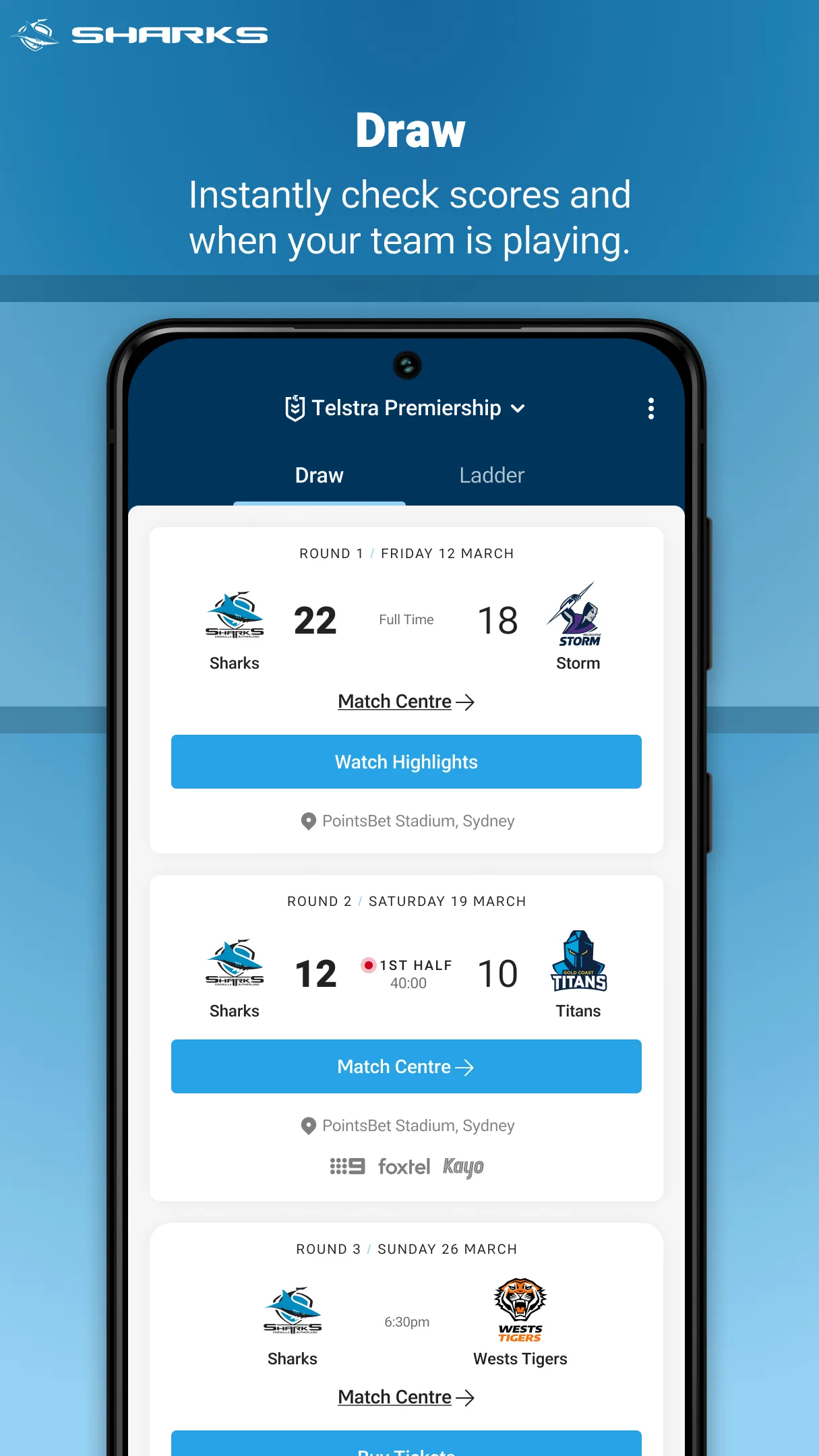 Cronulla Sharks | Indus Appstore | Screenshot