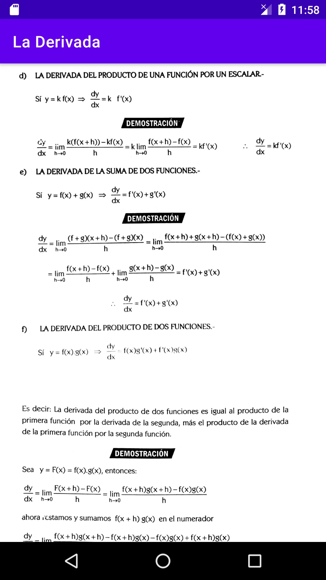 La Derivada Matemática | Indus Appstore | Screenshot