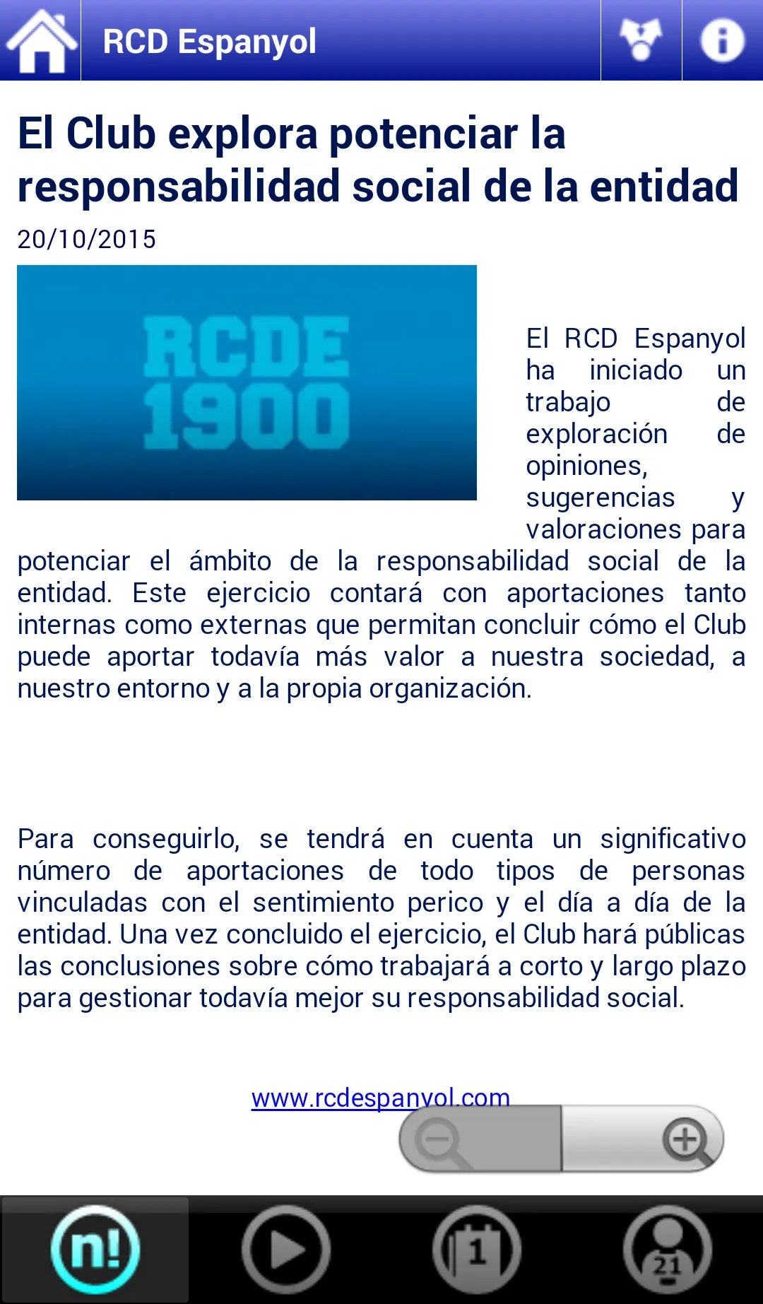 RCD Espanyol App | Indus Appstore | Screenshot