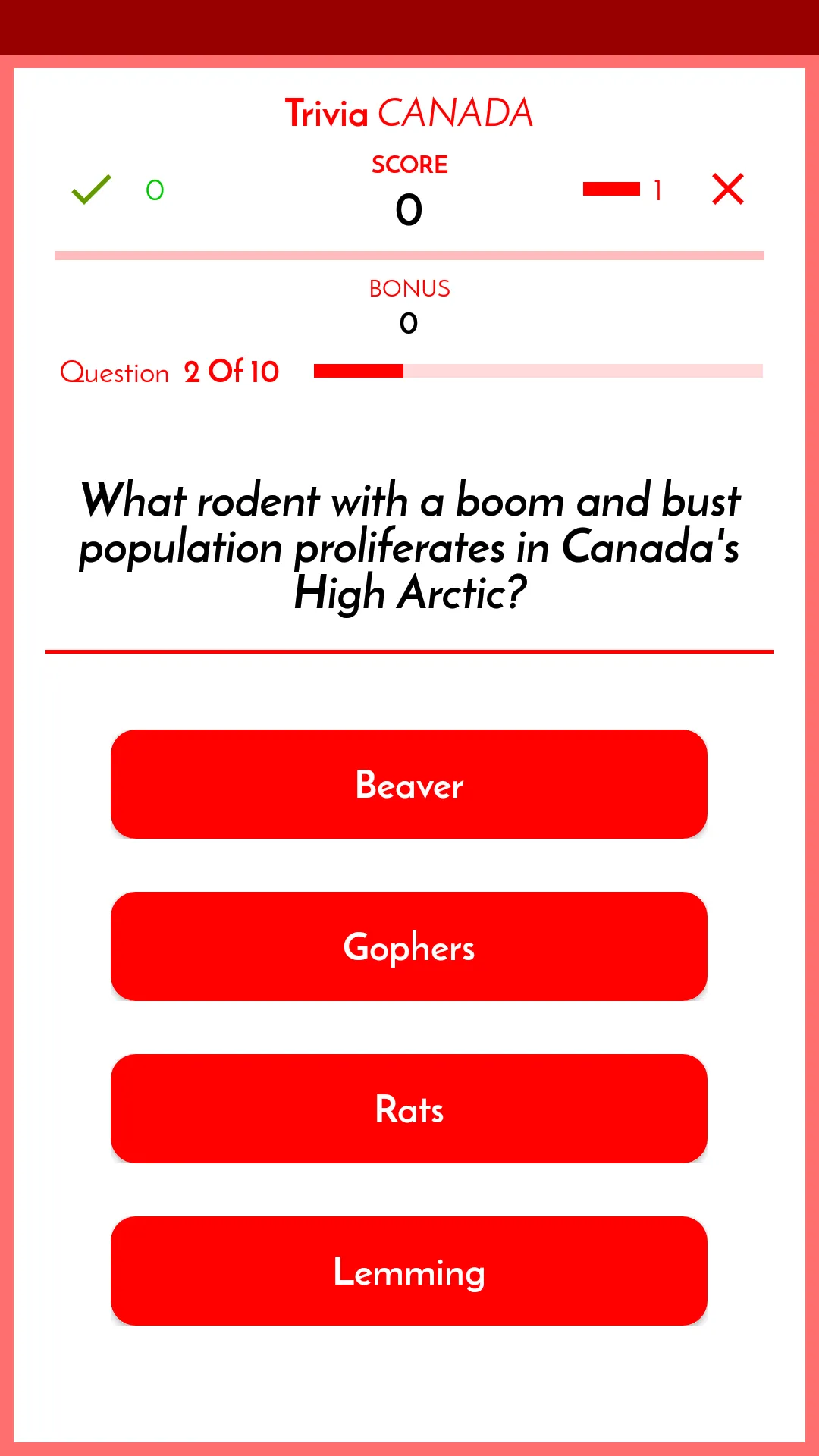 Trivia Canada | Indus Appstore | Screenshot