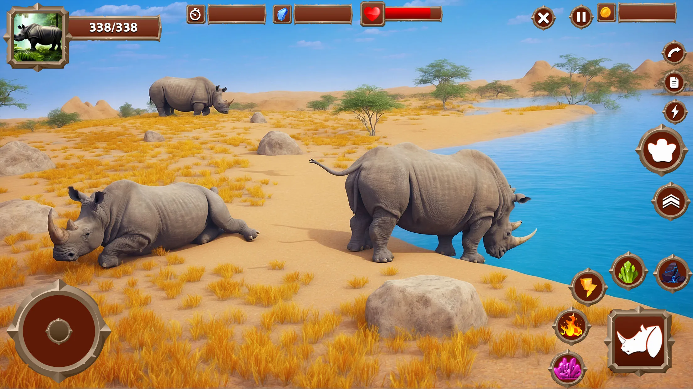 Virtual Wild Rhino Family Sim | Indus Appstore | Screenshot