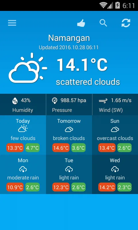 Weather Uzbekistan | Indus Appstore | Screenshot