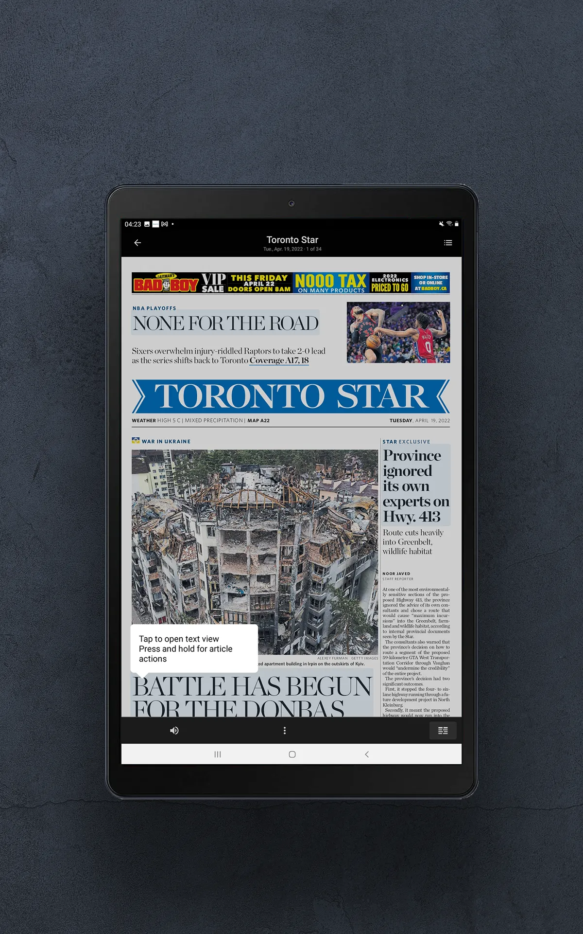 Toronto Star ePaper Edition | Indus Appstore | Screenshot