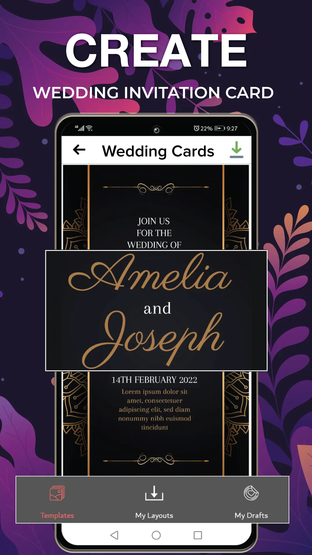 Wedding Invitation Card Maker | Indus Appstore | Screenshot