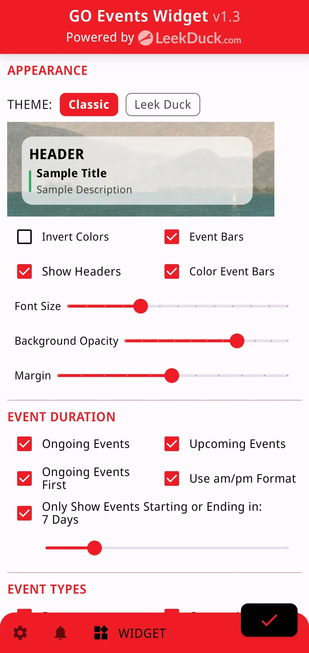 GO Events Widget • Leek Duck | Indus Appstore | Screenshot