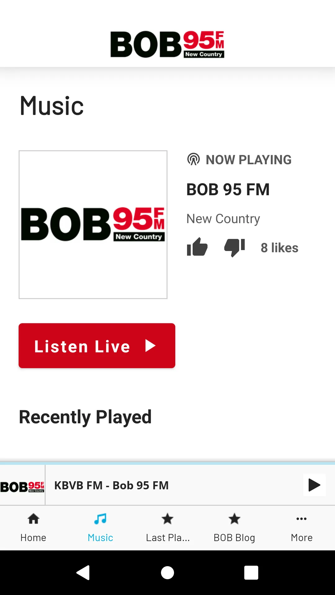 BOB 95 FM | Indus Appstore | Screenshot