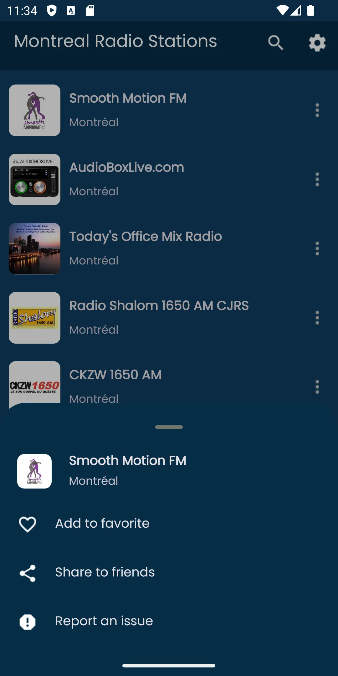 Radios from Montreal | Indus Appstore | Screenshot