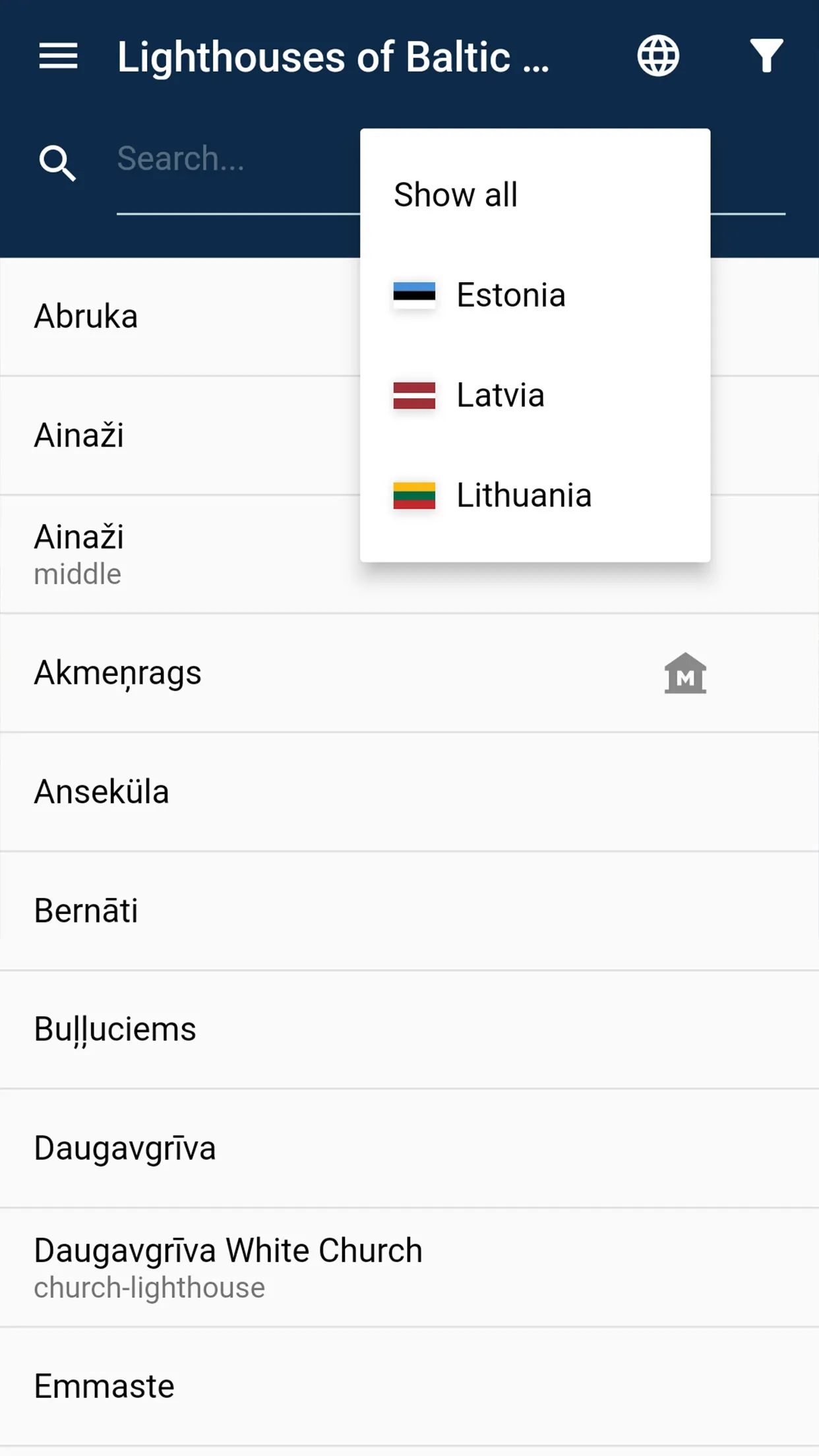 Lighthouses of Baltic States | Indus Appstore | Screenshot