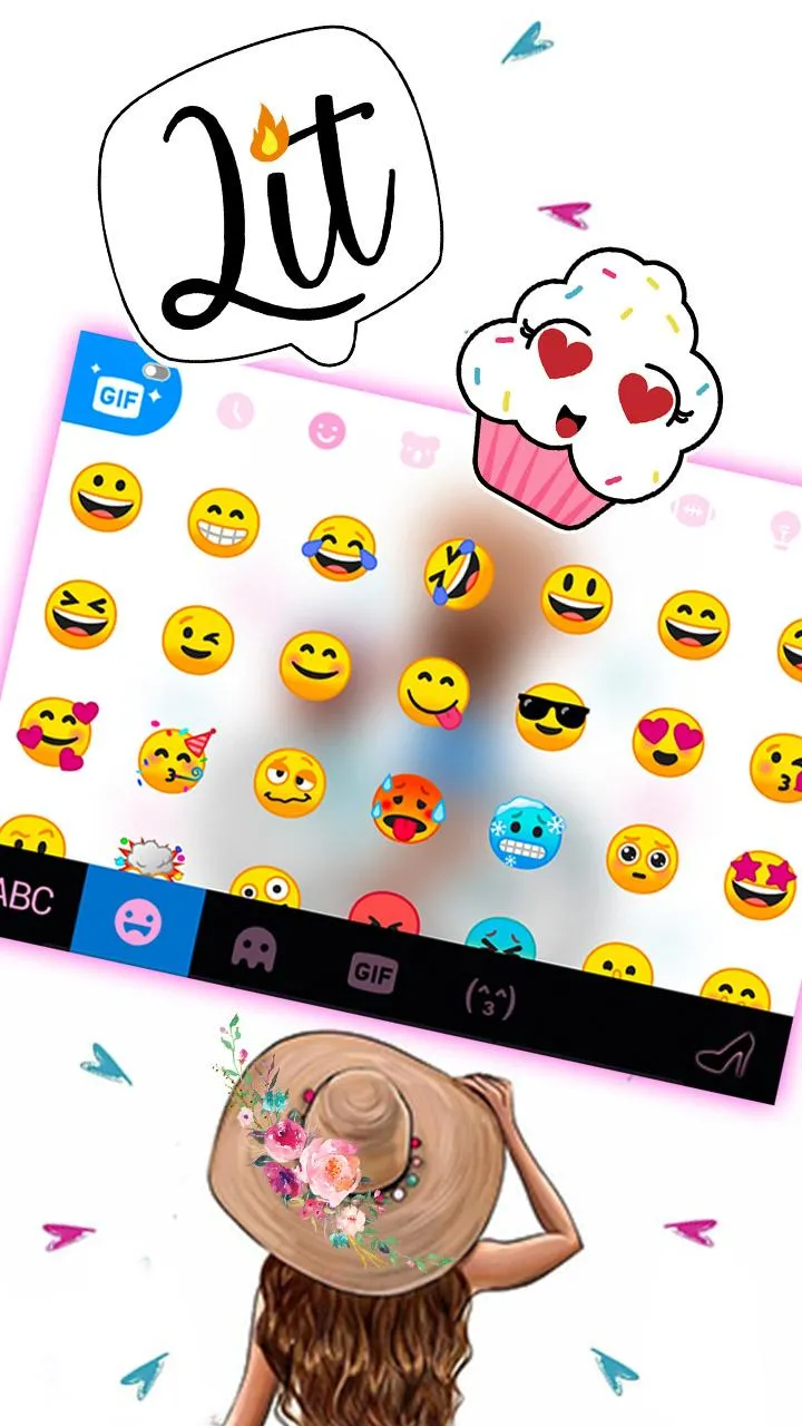 Floral Bicycle Girl2 Keyboard  | Indus Appstore | Screenshot