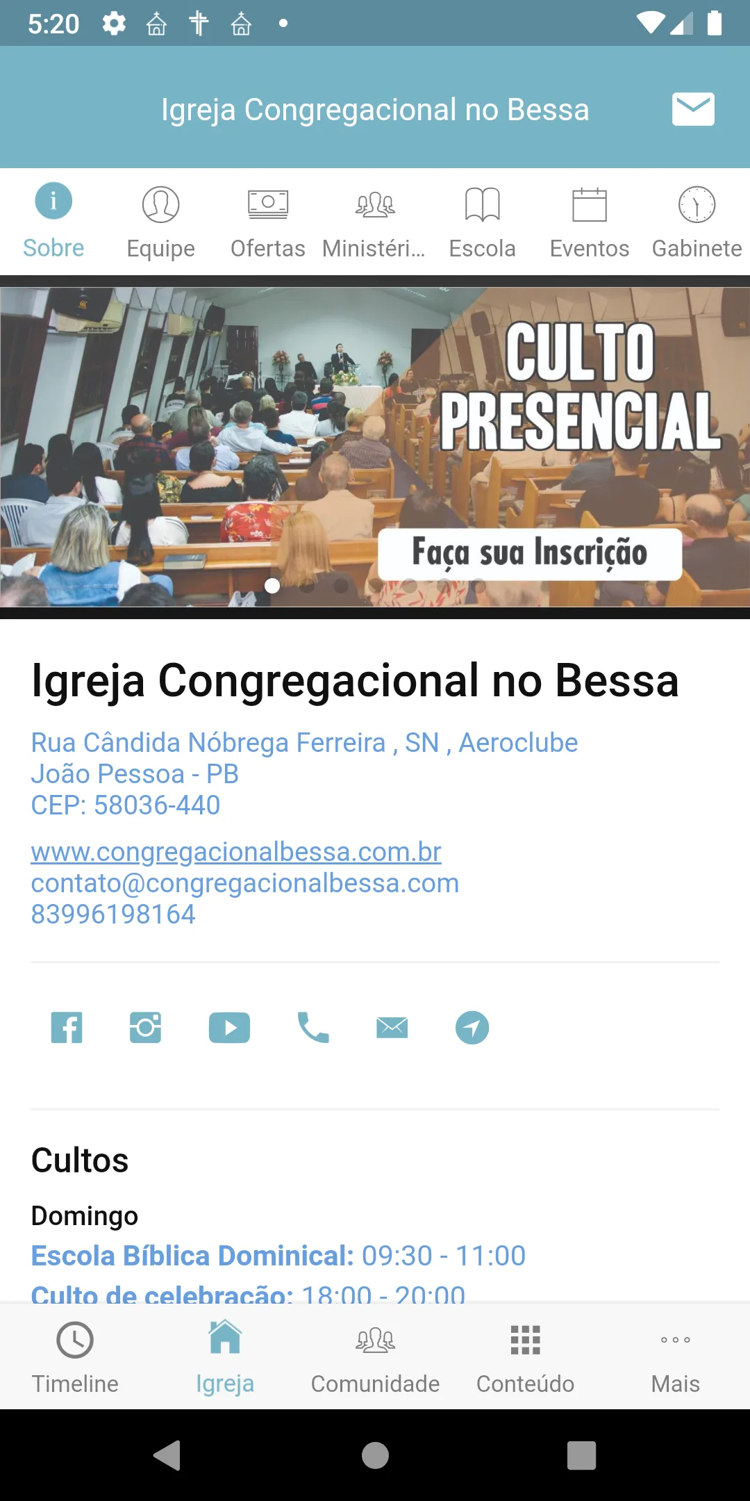 Igreja Congregacional no Bessa | Indus Appstore | Screenshot