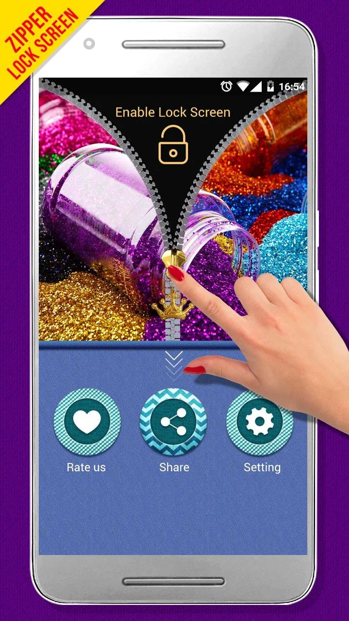 Glitter Zipper Lock Screen | Indus Appstore | Screenshot