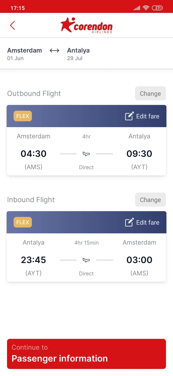 Corendon Airlines | Indus Appstore | Screenshot