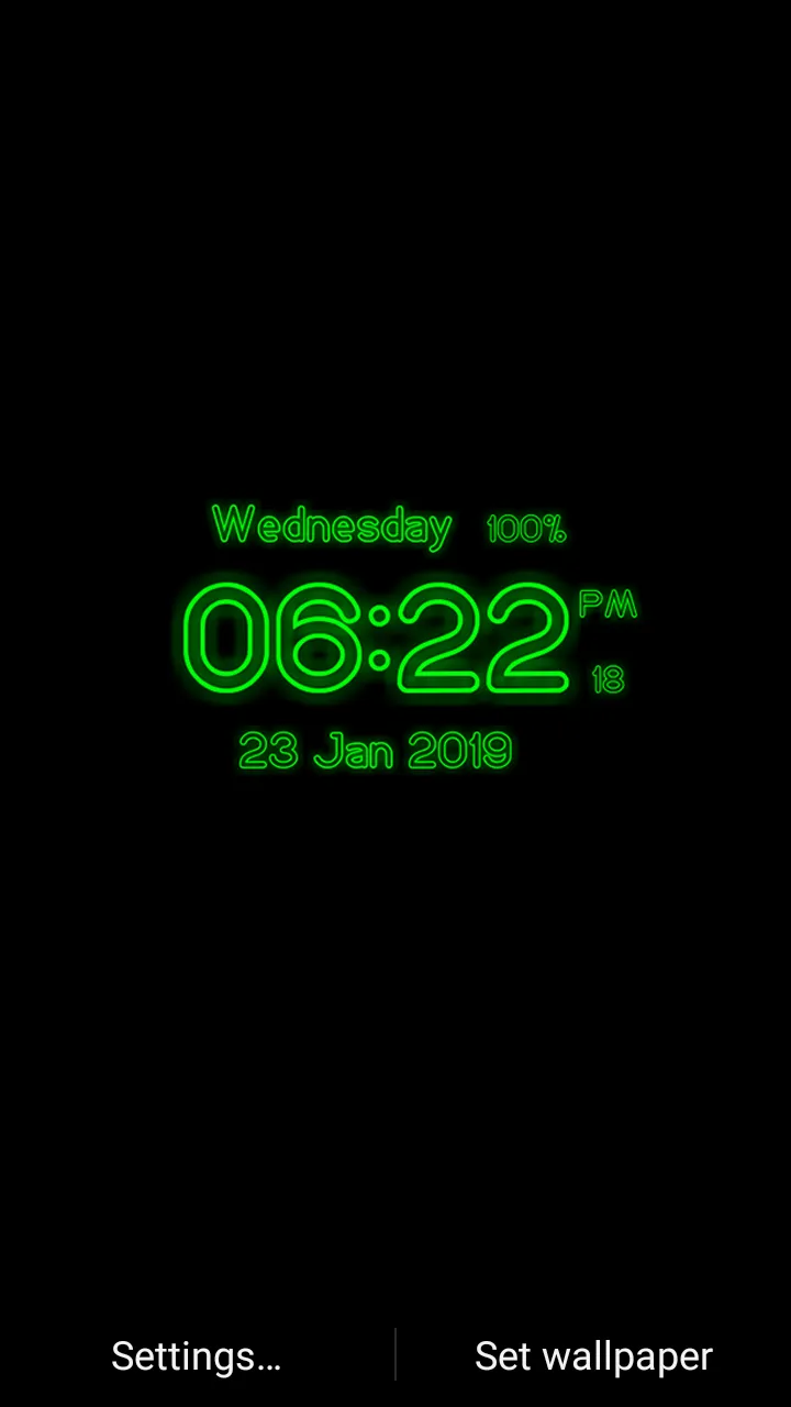 Neon Digital Clock Wallpaper | Indus Appstore | Screenshot