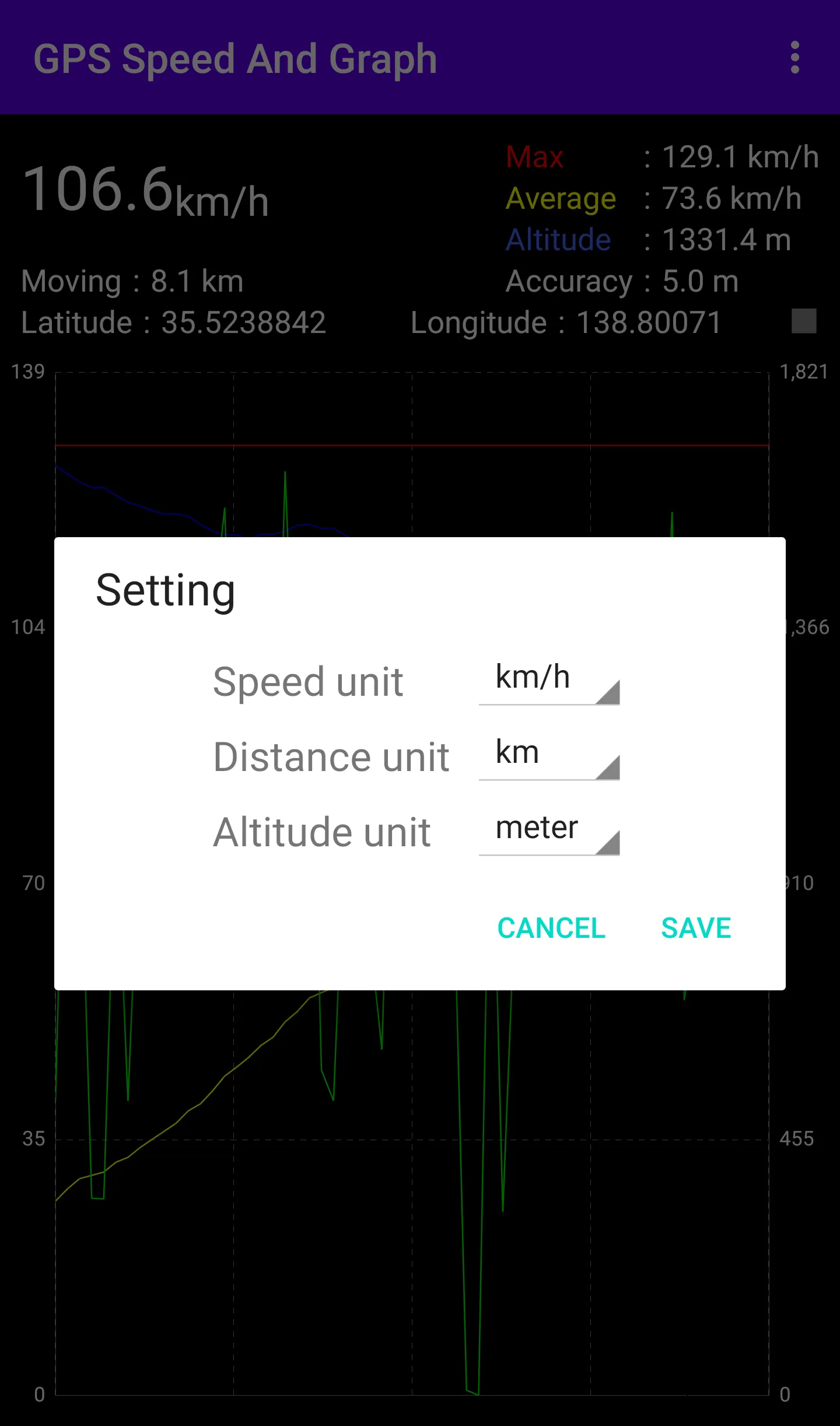 GPS Speed And Graph | Indus Appstore | Screenshot