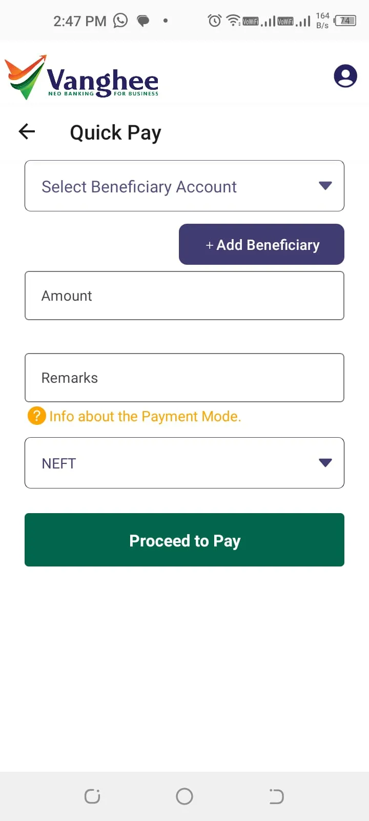 Vanghee Lite: Neo Banking | Indus Appstore | Screenshot