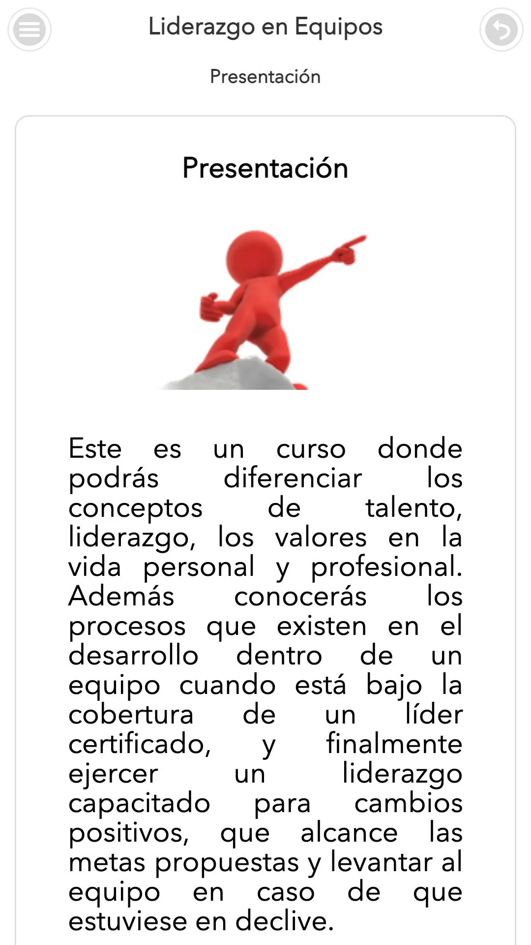 Curso de Liderazgo en Equipos | Indus Appstore | Screenshot