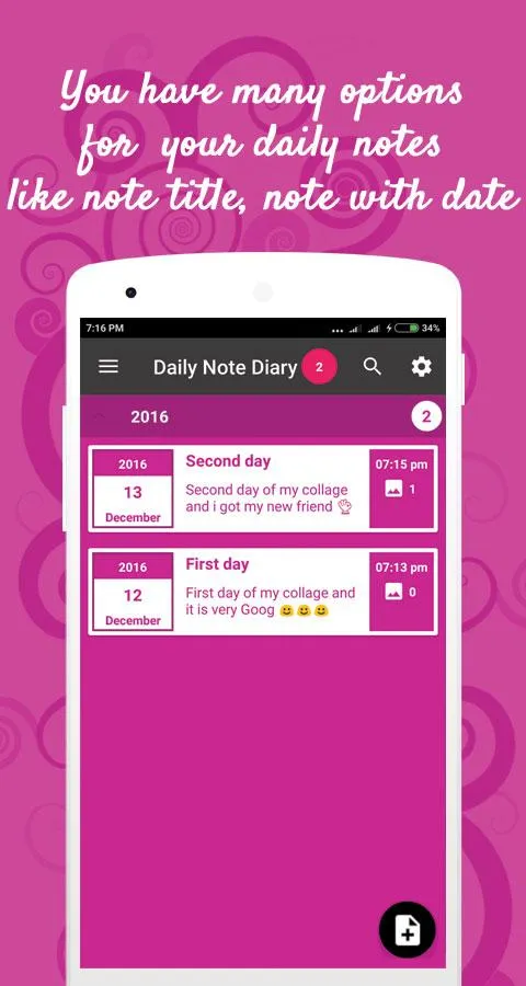 Daily note diary | Indus Appstore | Screenshot