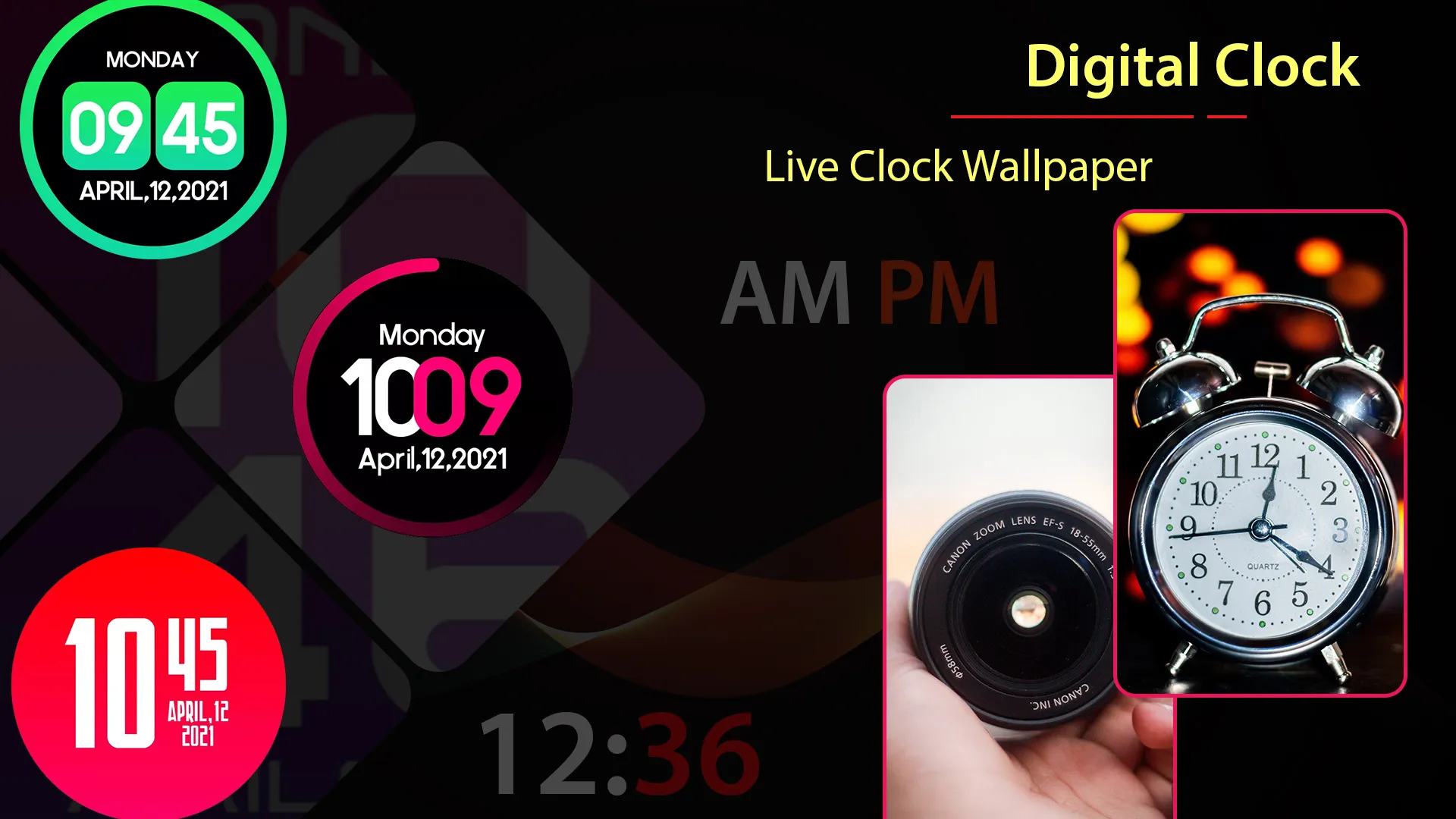 Digital Clock Wallpaper : Live | Indus Appstore | Screenshot