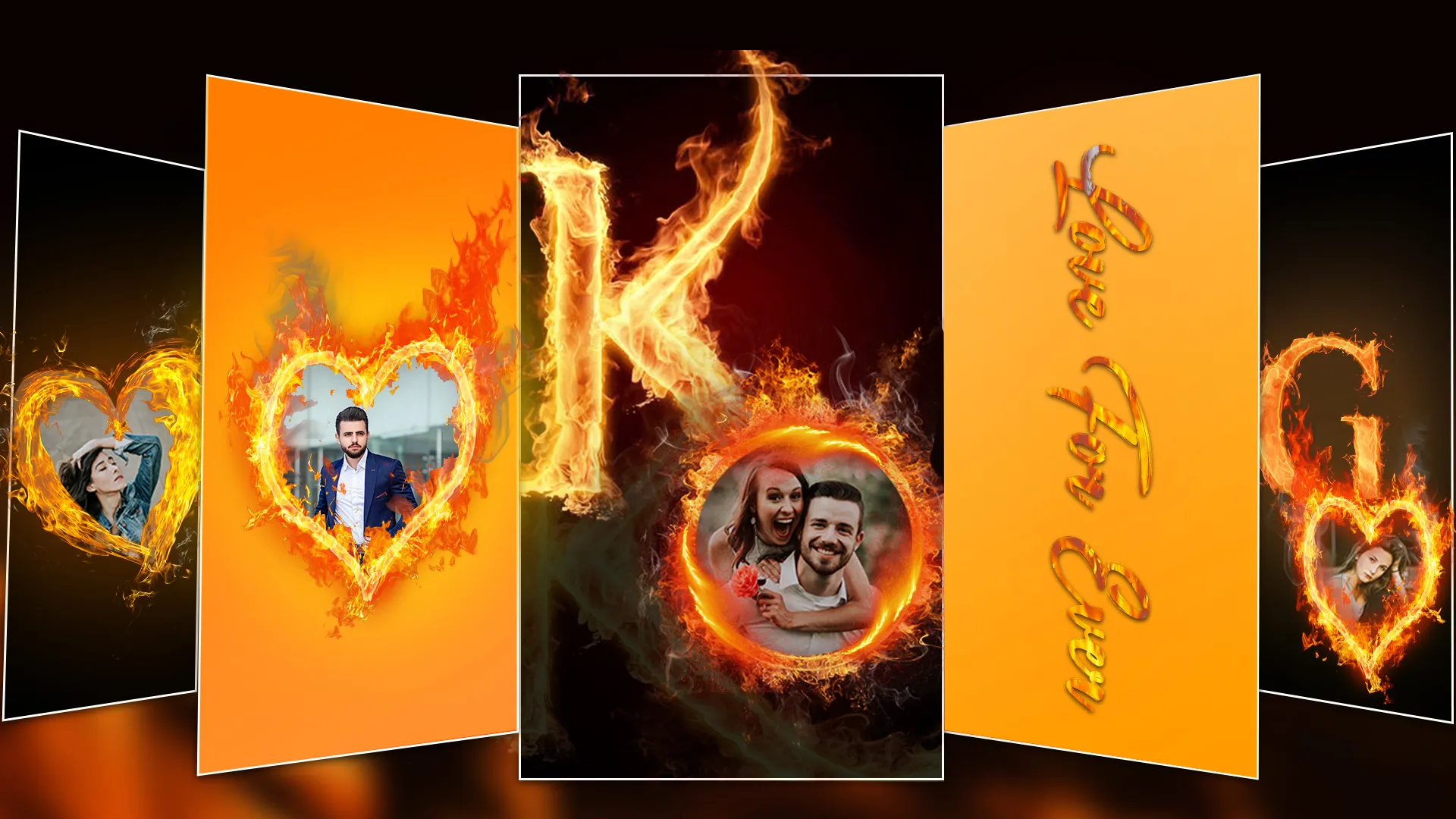 Fire Text Love Photo Frames | Indus Appstore | Screenshot