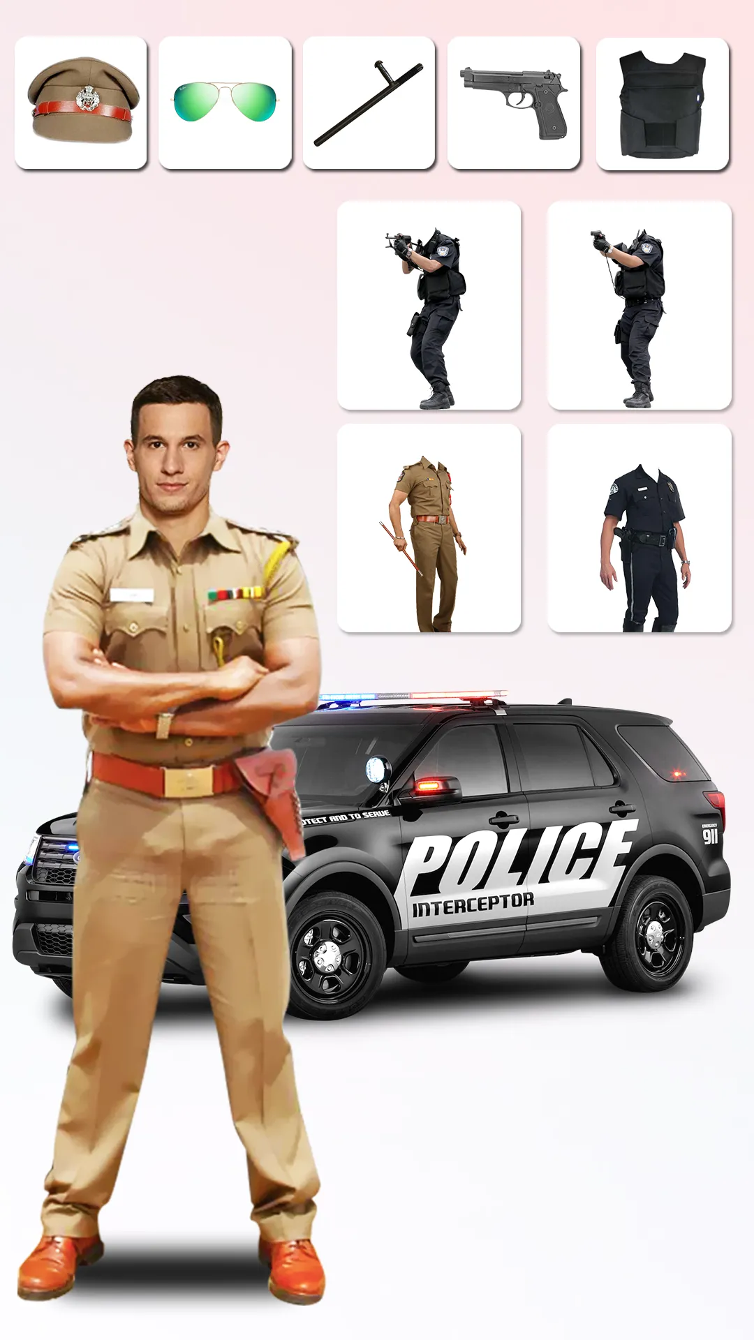 Men Police Suit Photo Editor | Indus Appstore | Screenshot