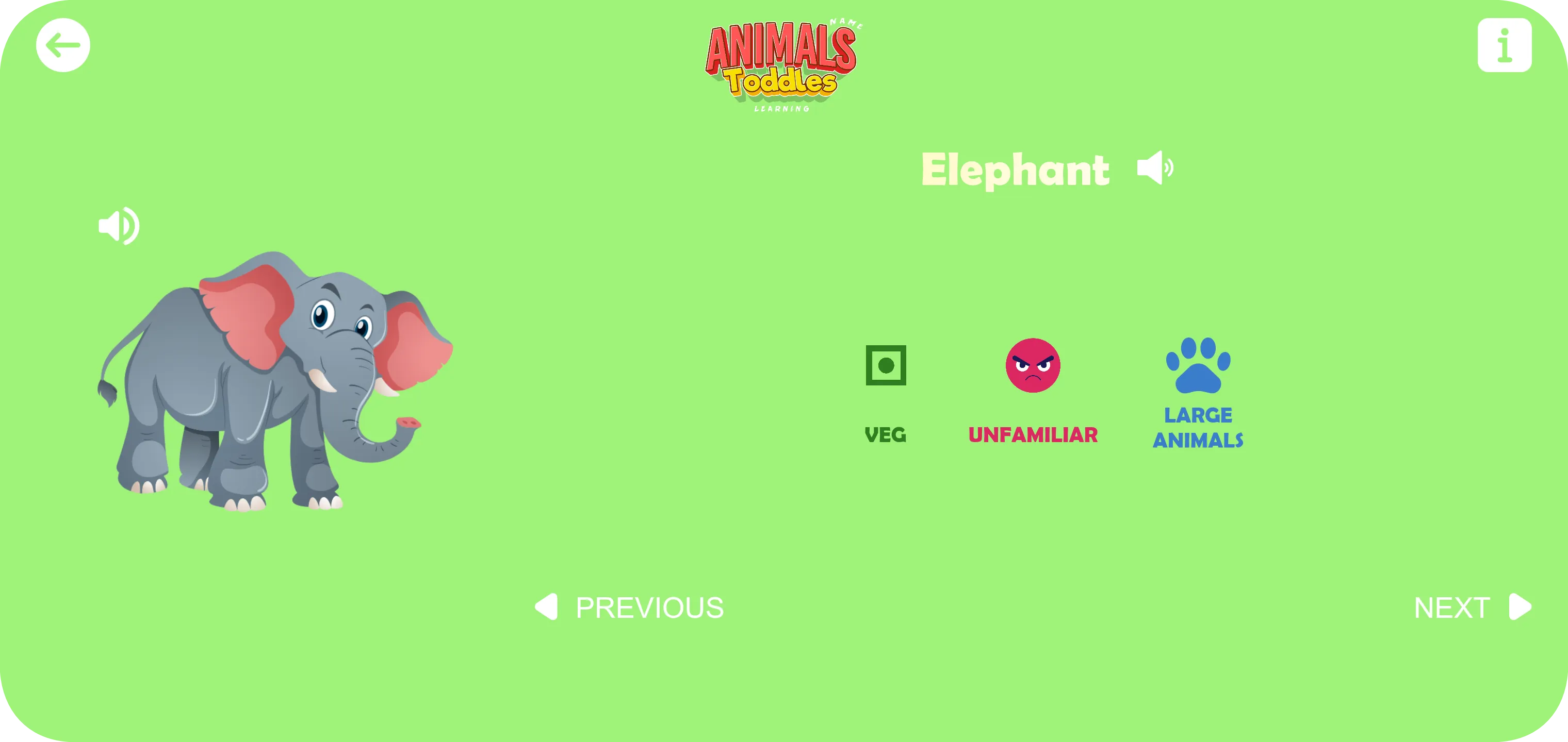 Animals Name Learning Toddles | Indus Appstore | Screenshot