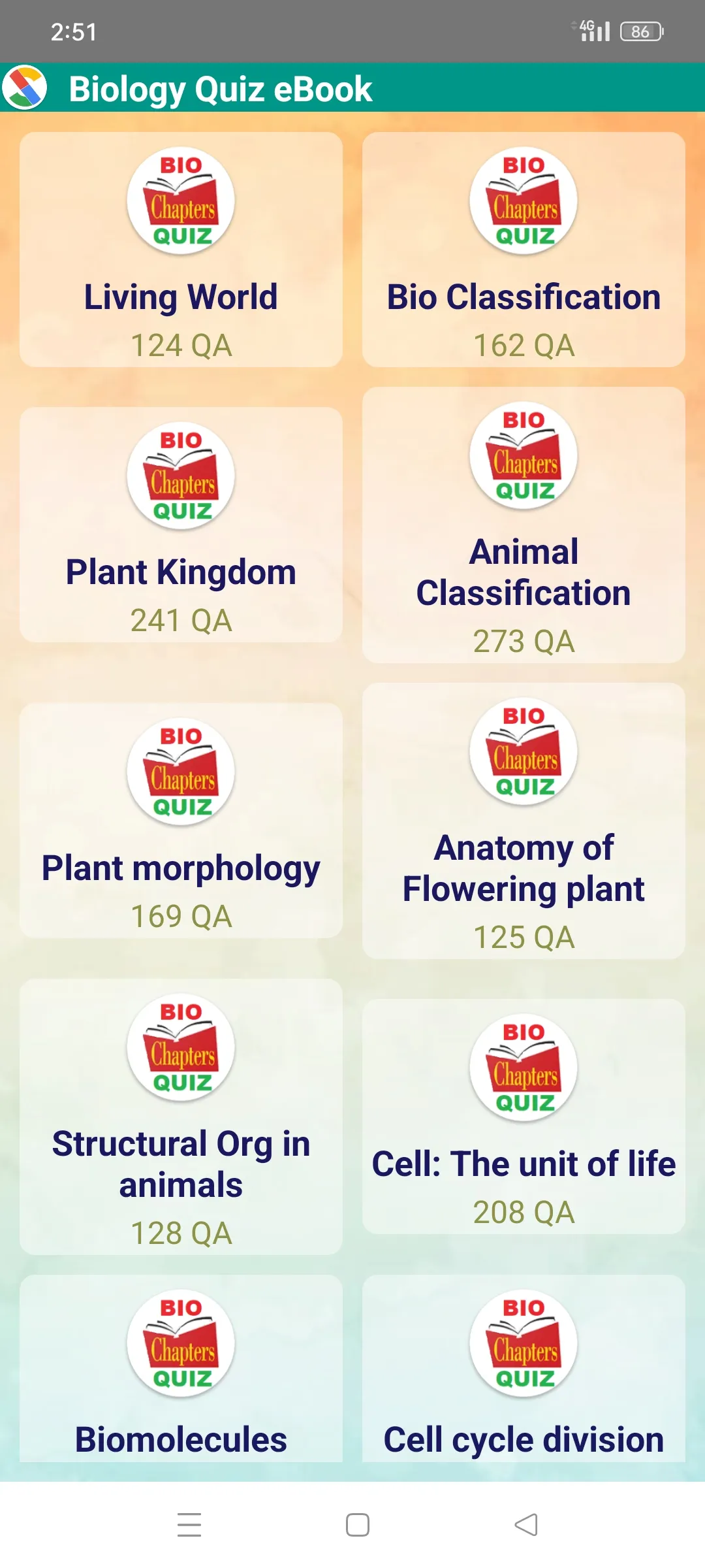 Biology Quiz & eBook | Indus Appstore | Screenshot