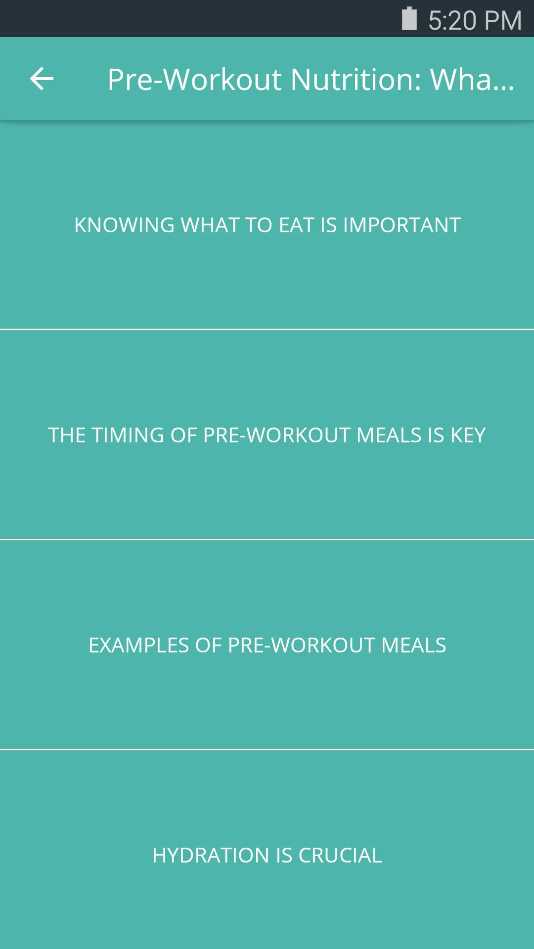 Ultimate Workout Nutrition | Indus Appstore | Screenshot