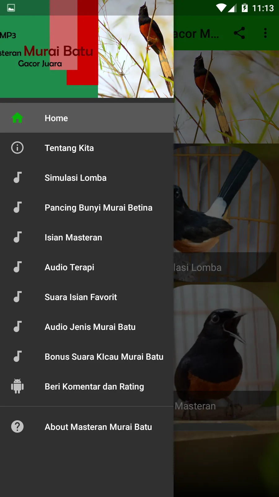 Masteran Murai Batu Gacor MP3 | Indus Appstore | Screenshot