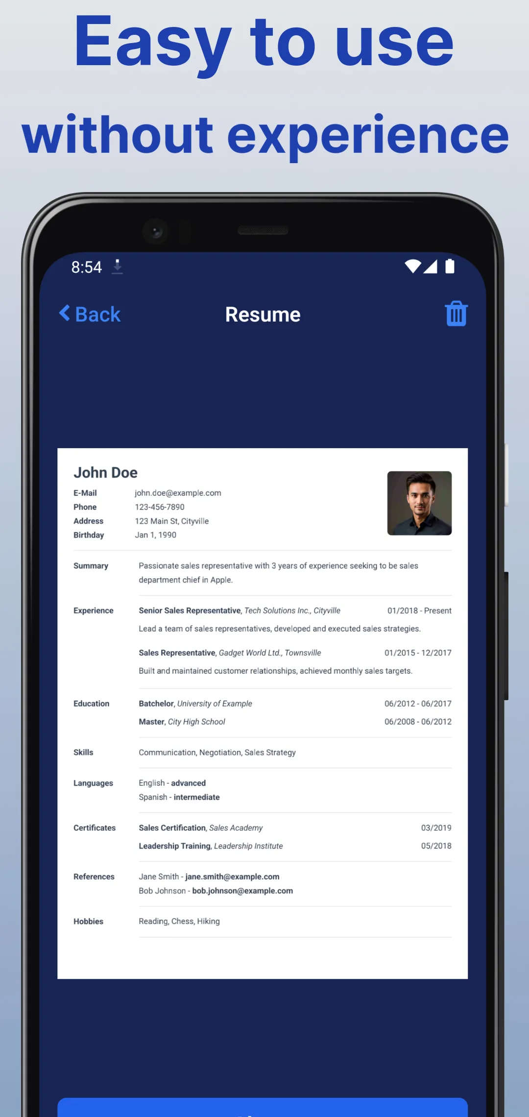 Resume Builder & Cover Letter | Indus Appstore | Screenshot