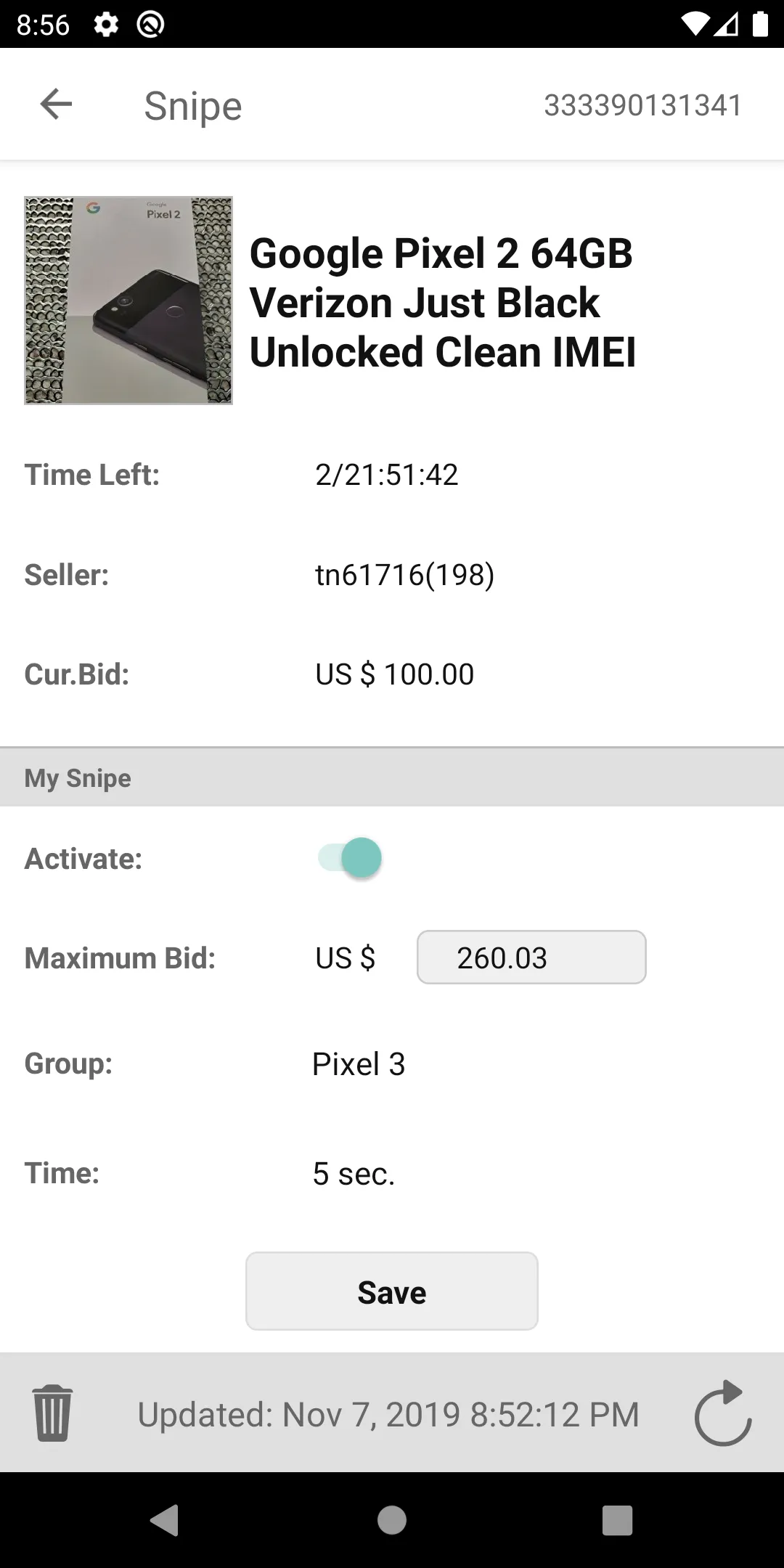 Auction Bid Sniper for eBay | Indus Appstore | Screenshot