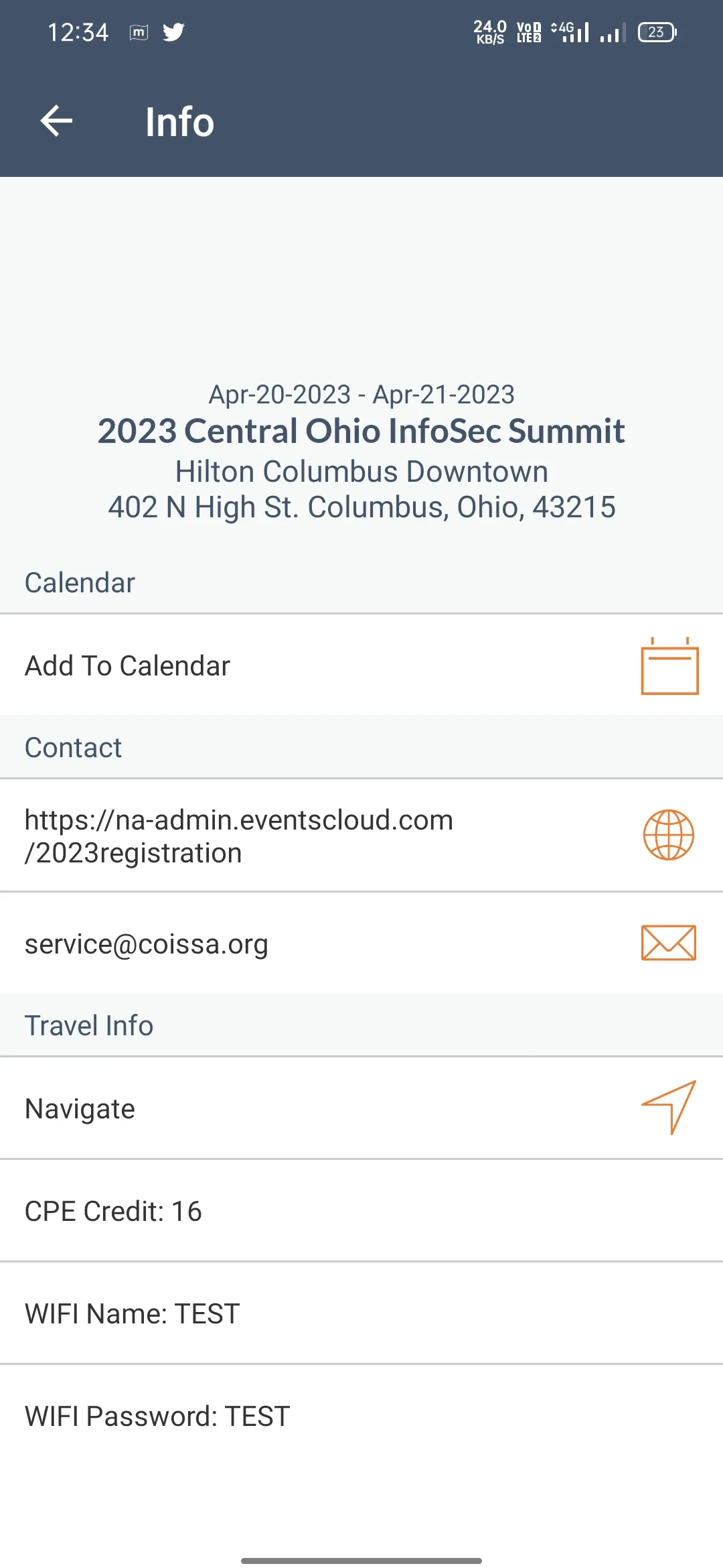 Central Ohio InfoSec Summit | Indus Appstore | Screenshot