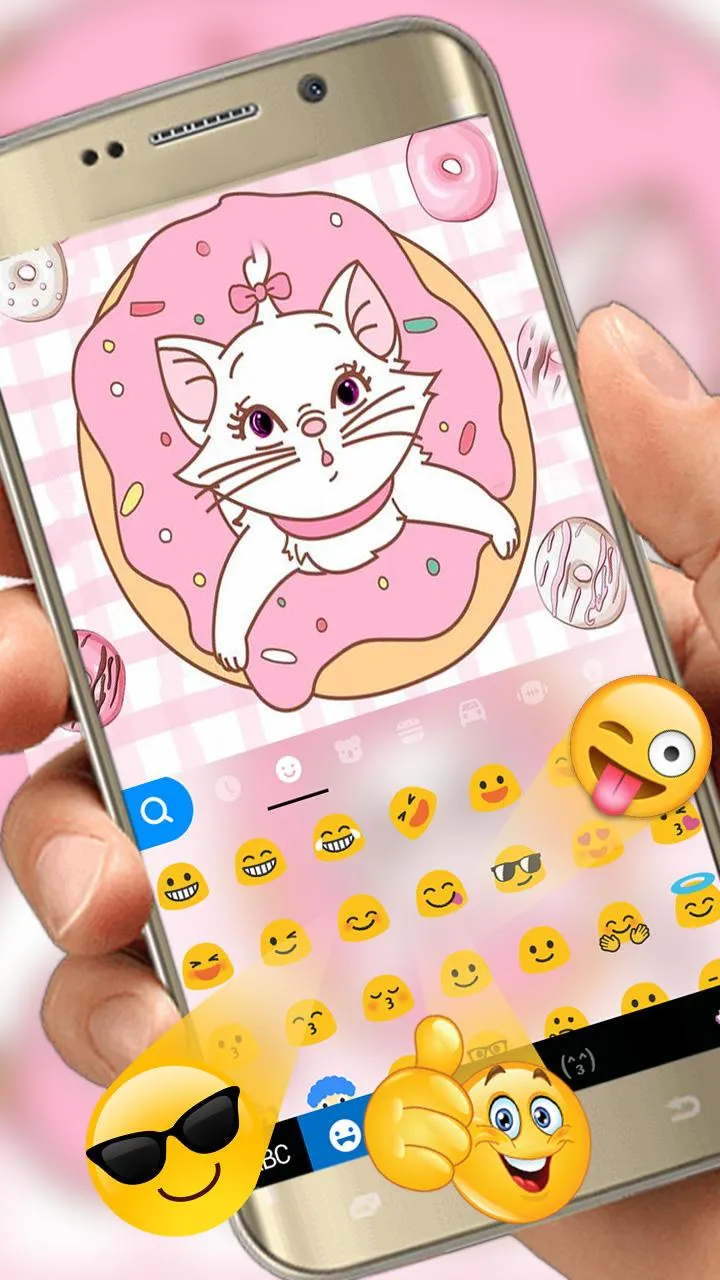 Pinky Cat Donut Keyboard Theme | Indus Appstore | Screenshot