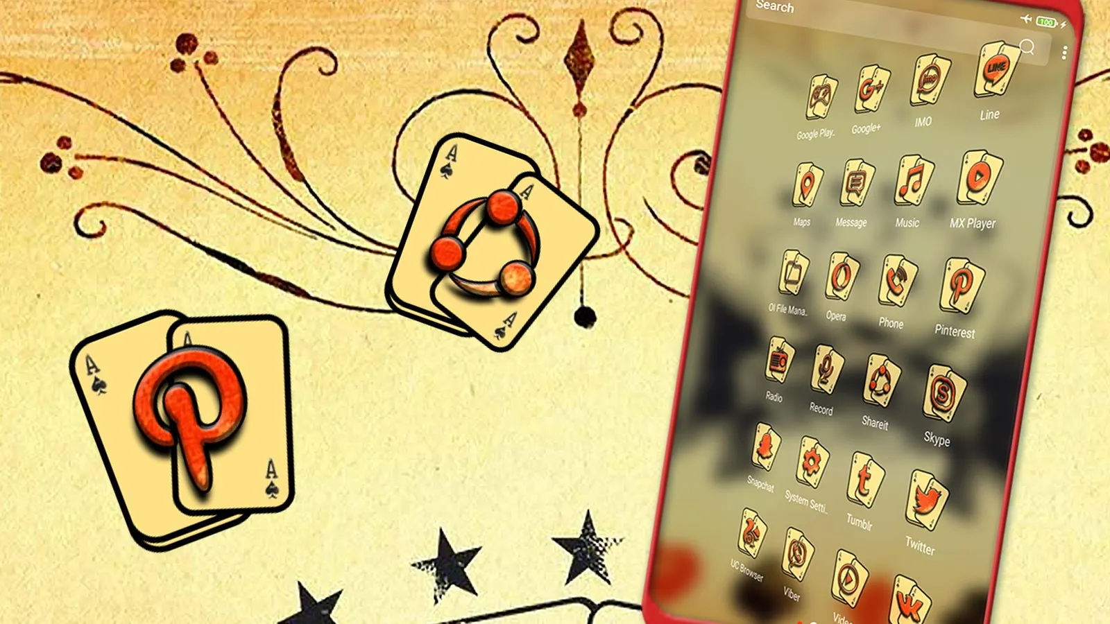 Vintage Cards Launcher Theme | Indus Appstore | Screenshot