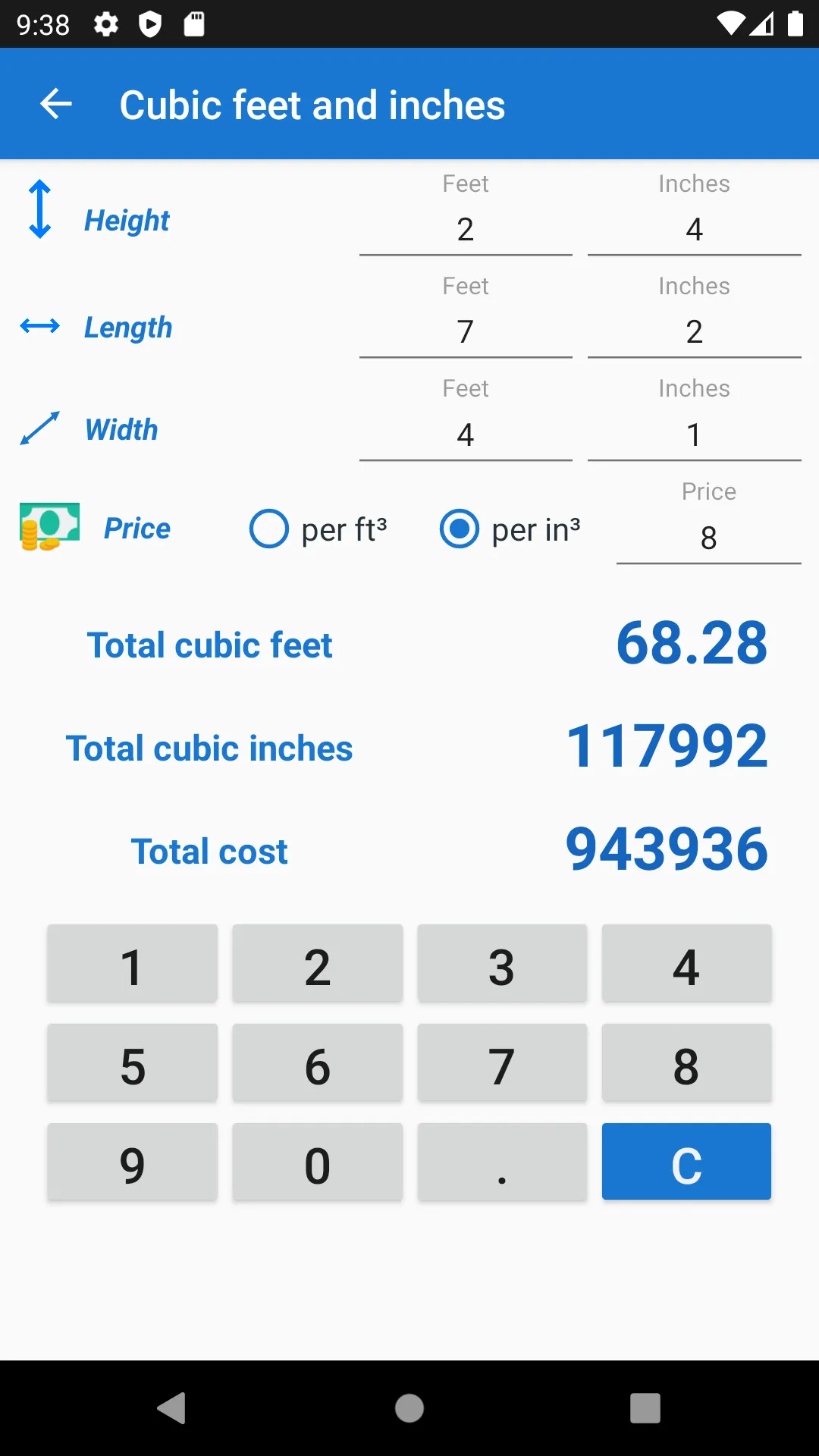 Square meters calculator | Indus Appstore | Screenshot