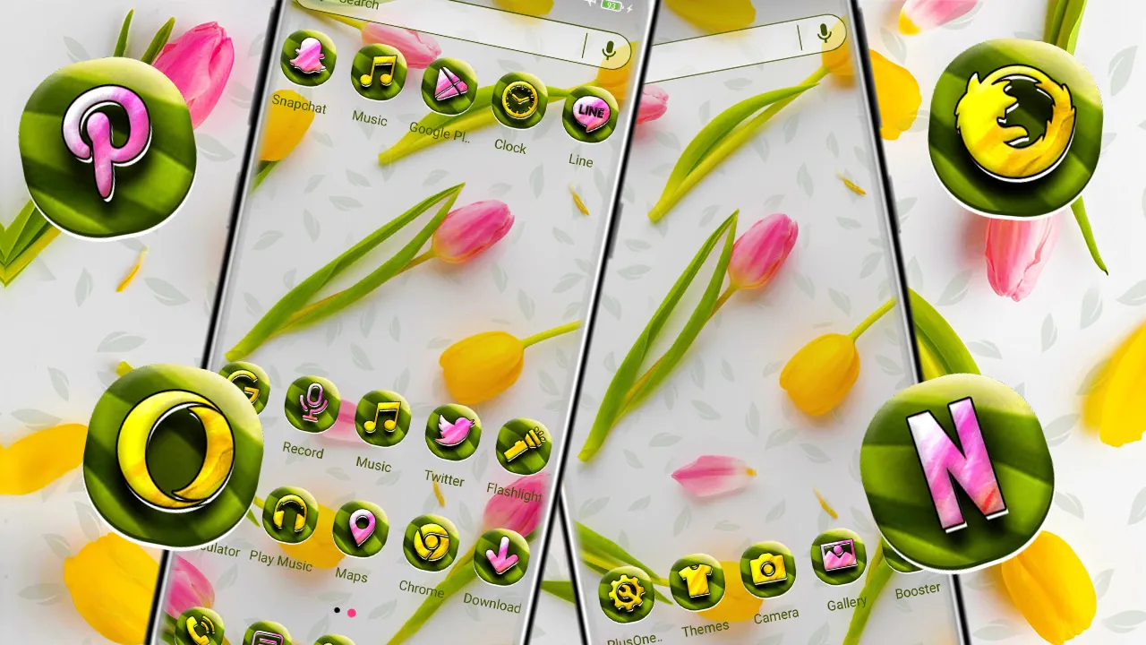 Yellow Pink Tulips Theme | Indus Appstore | Screenshot