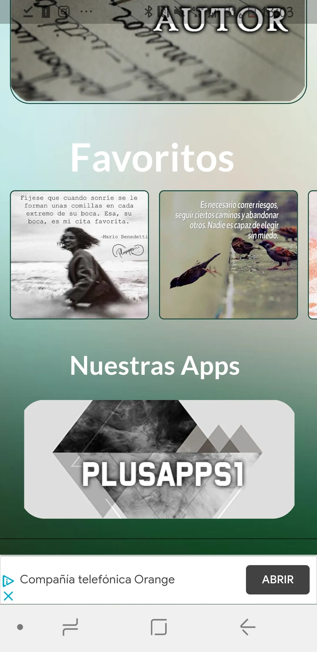 MENSAJES AMOR AUTORES DE ÉPOCA | Indus Appstore | Screenshot