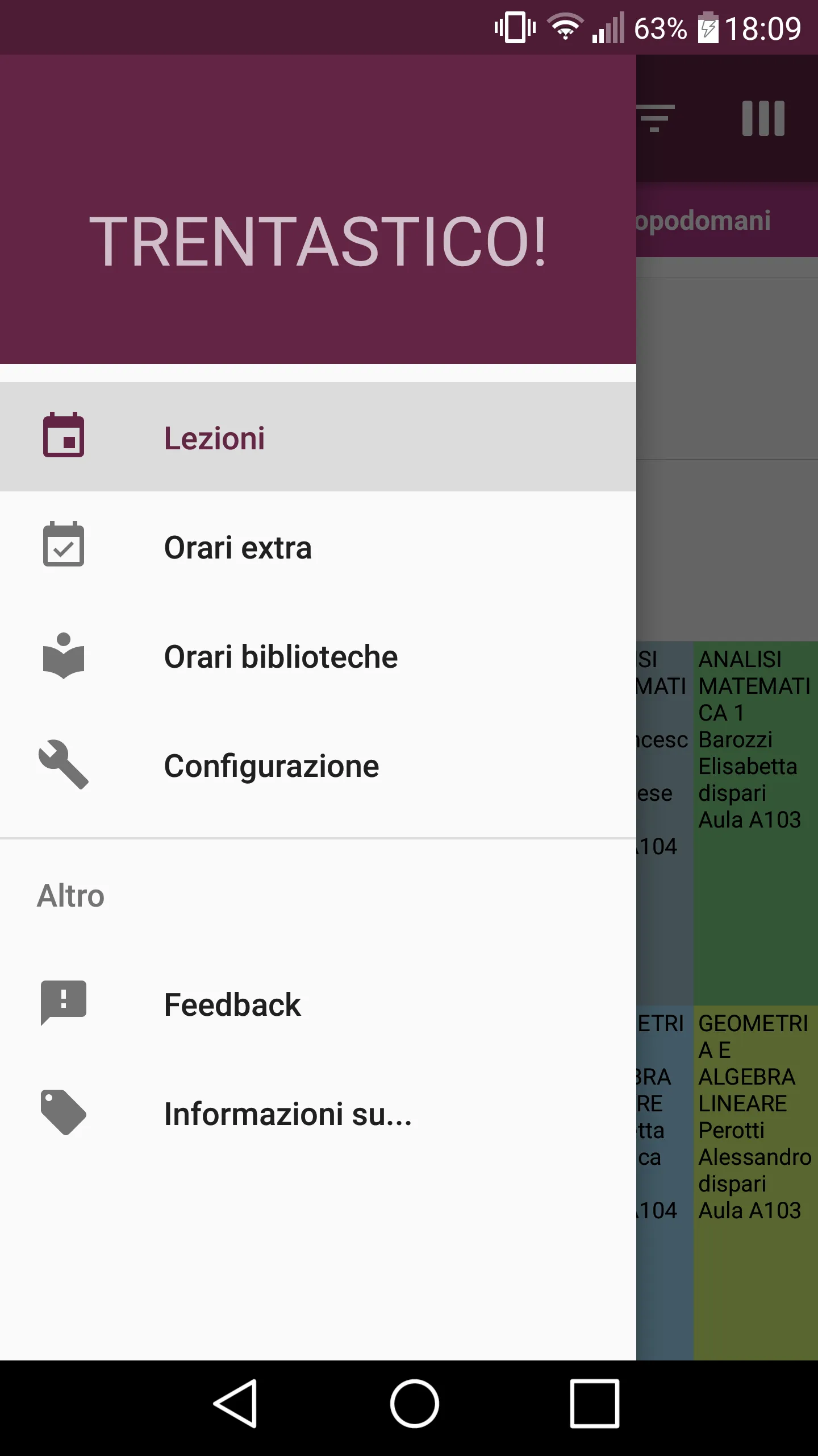 Trentastico! - Orari UniTN | Indus Appstore | Screenshot