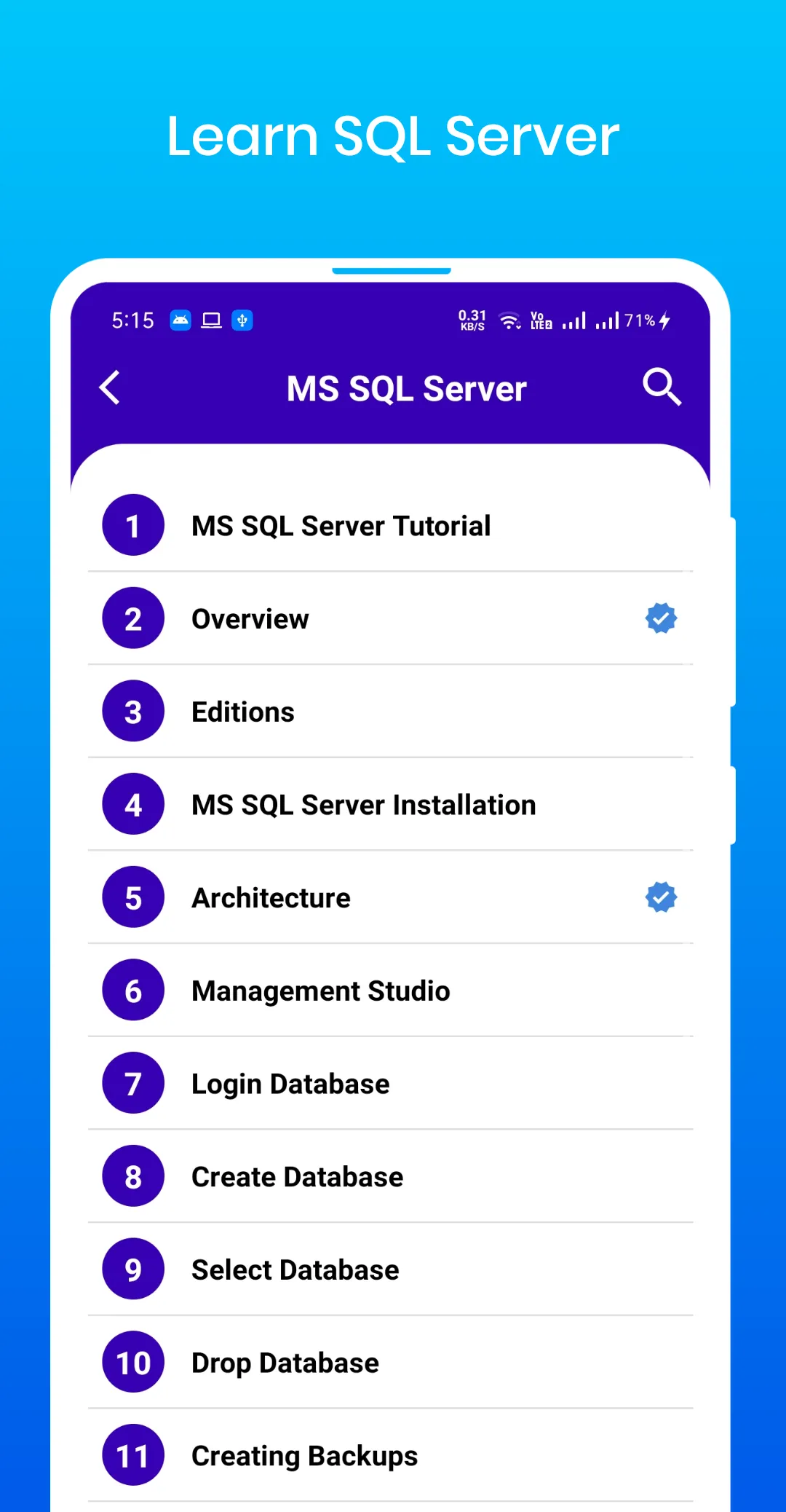 Learn SQL | Indus Appstore | Screenshot