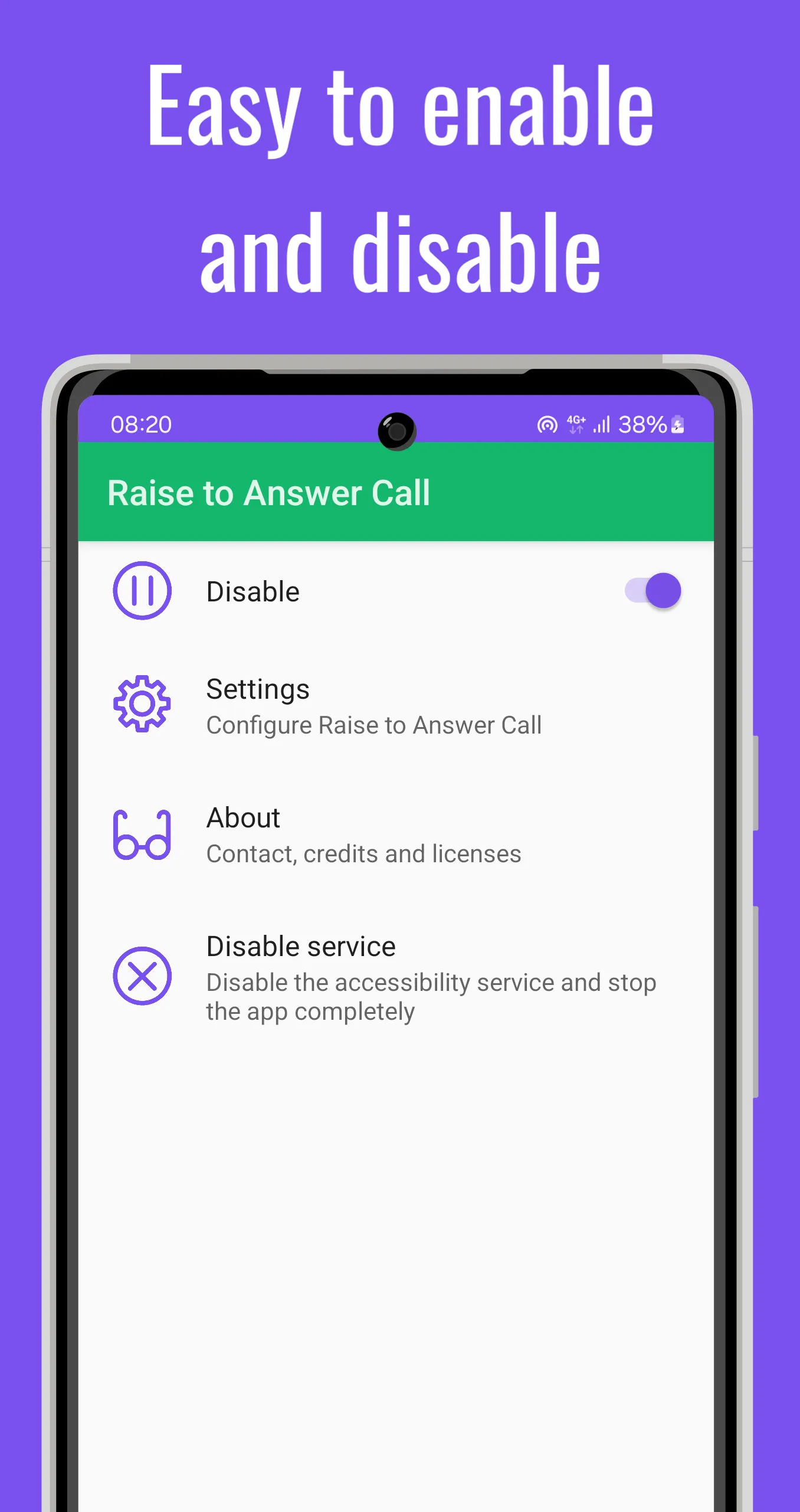 Auto Answer Call—Raise to Ear | Indus Appstore | Screenshot