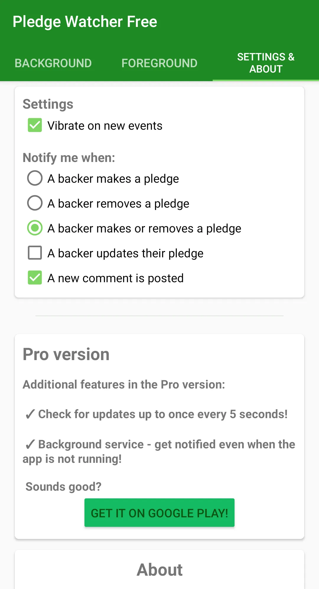 Pledge Watcher for Kickstarter | Indus Appstore | Screenshot