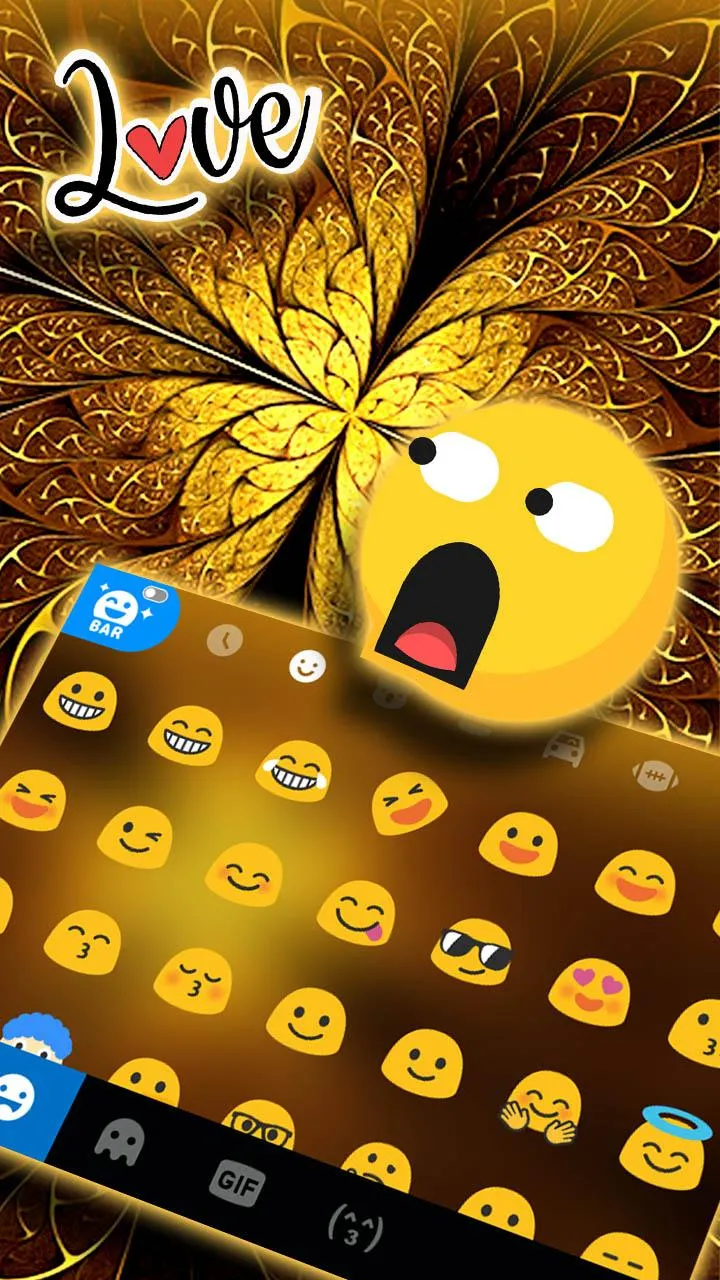 Golden Vintage Rose Keyboard T | Indus Appstore | Screenshot